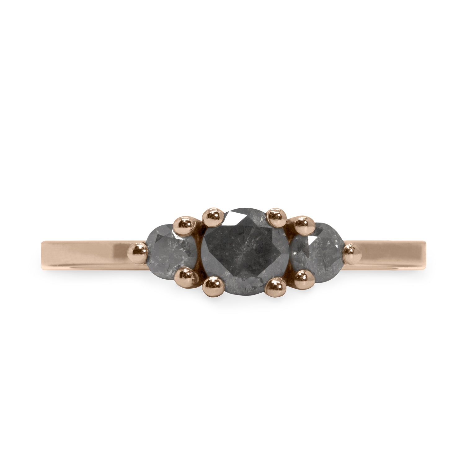 Audrey Gold Ring 4.5mm Grey Diamond