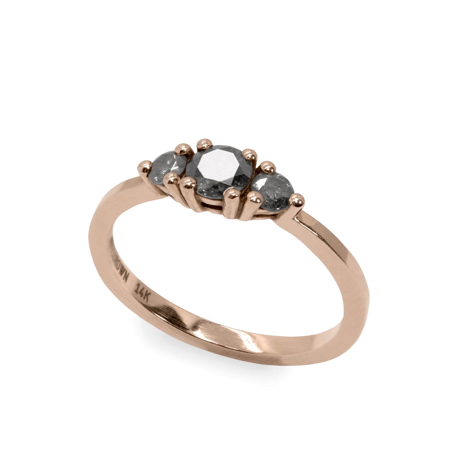 Audrey Gold Ring 4.5mm Grey Diamond