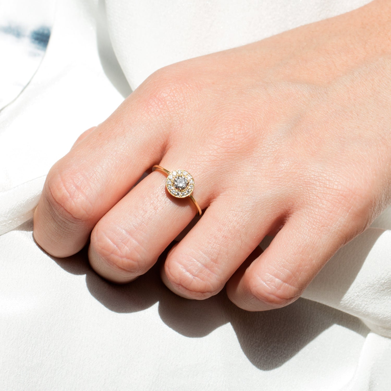 engagement halo ring with diamonds