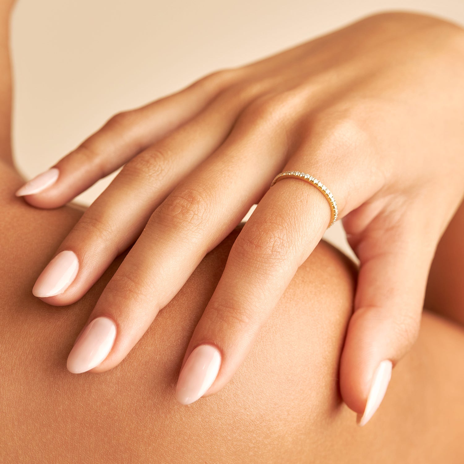 Eternity Gold Ring White Diamonds