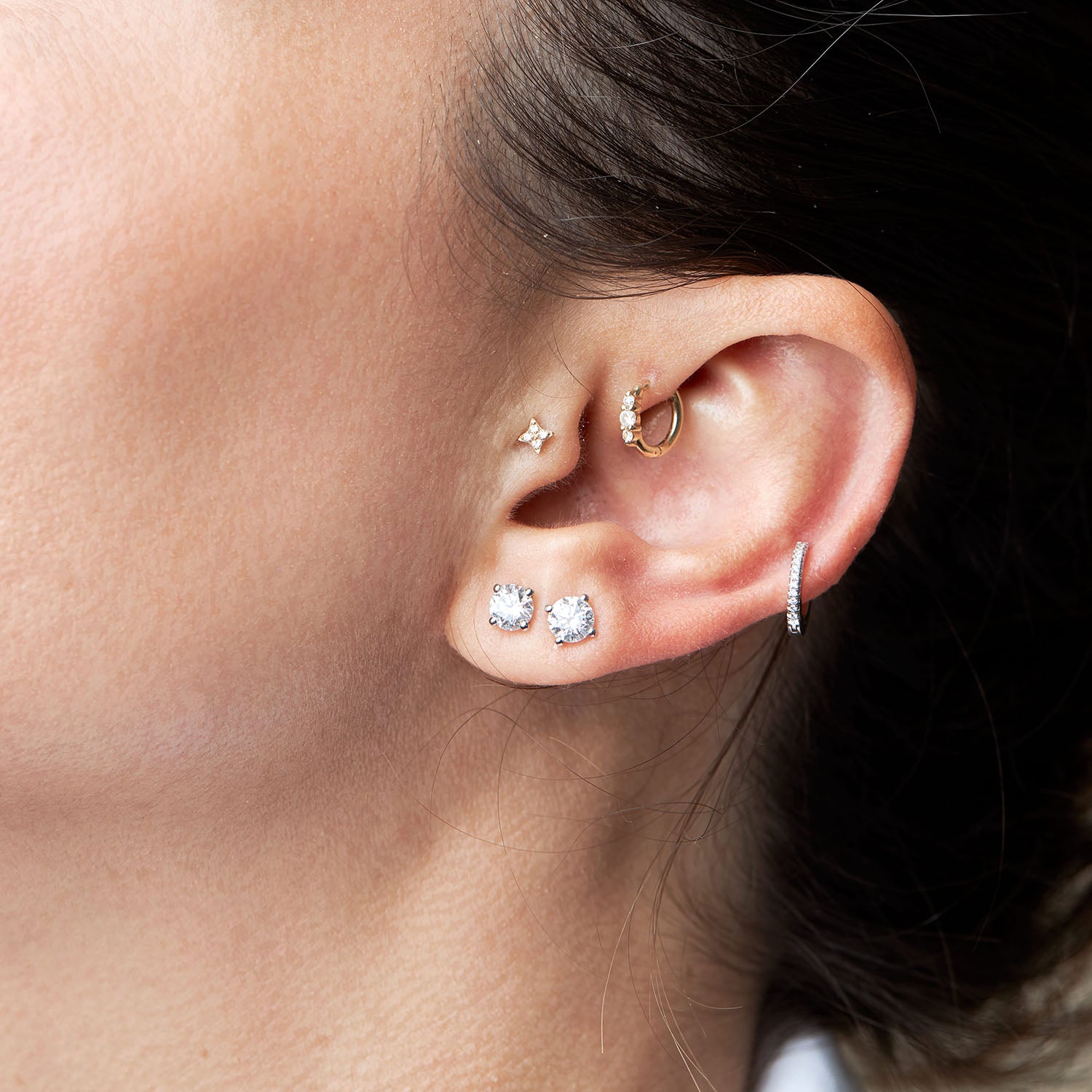 Martina Gold Earring 5mm White Diamond