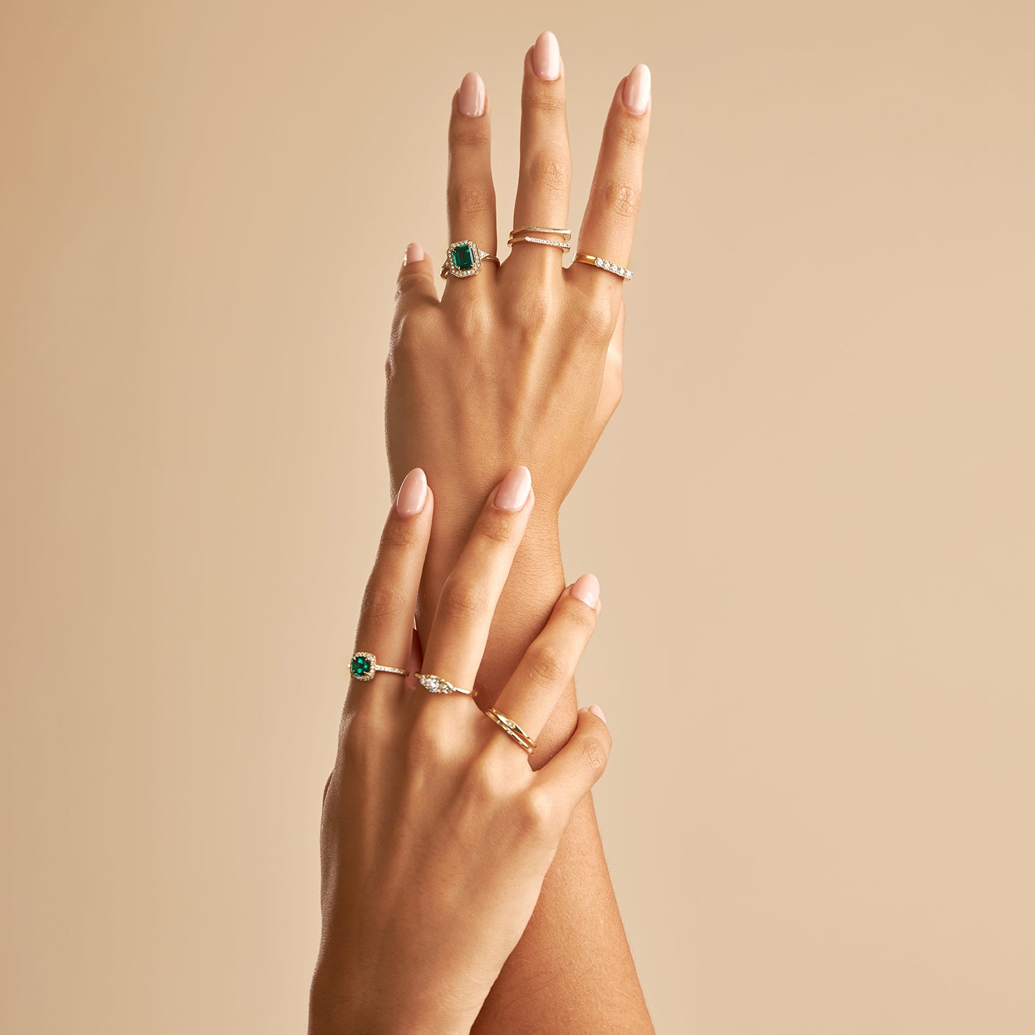 Rachel Ring With Emerald and Diamonds