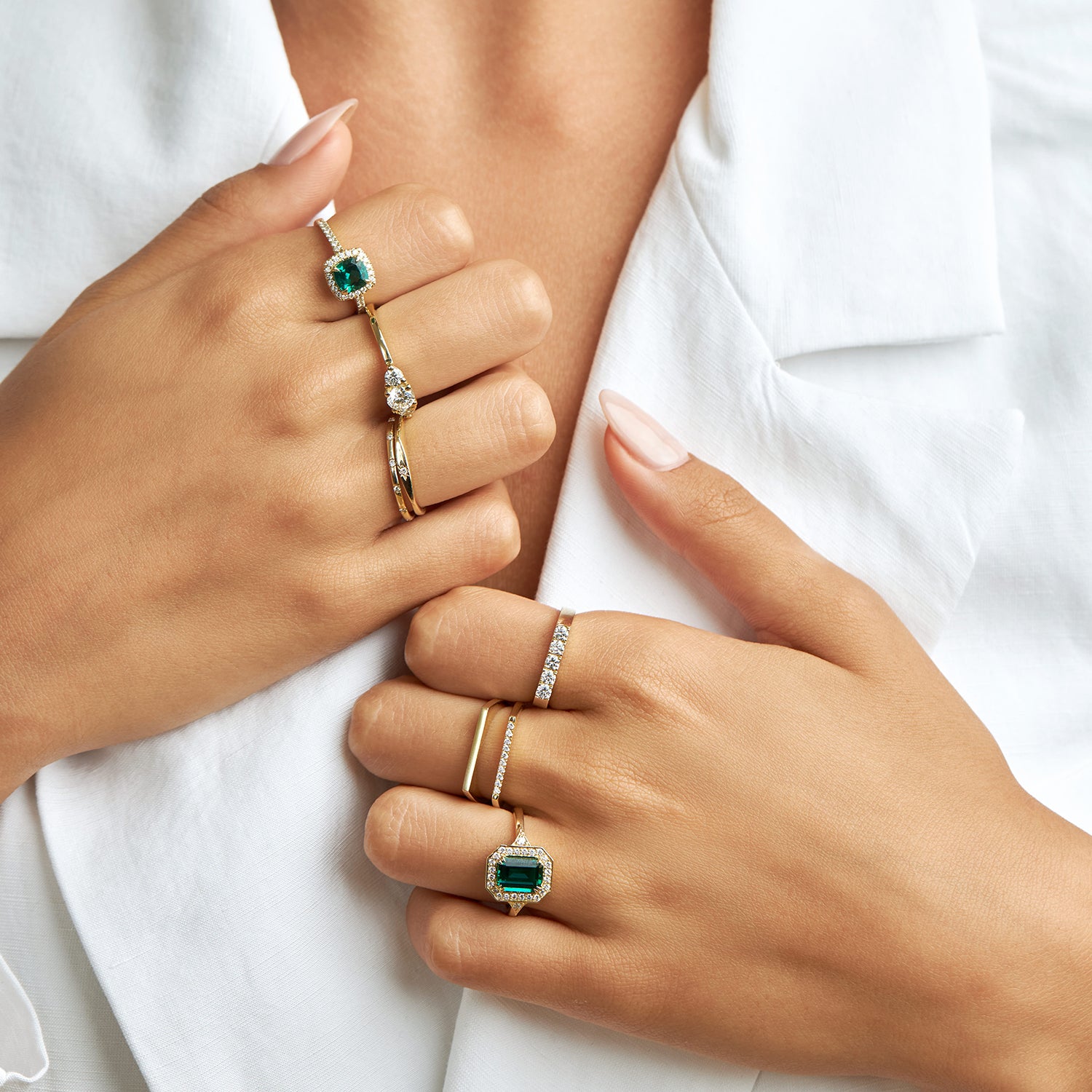 Katerina Ring With Chatham Emerald