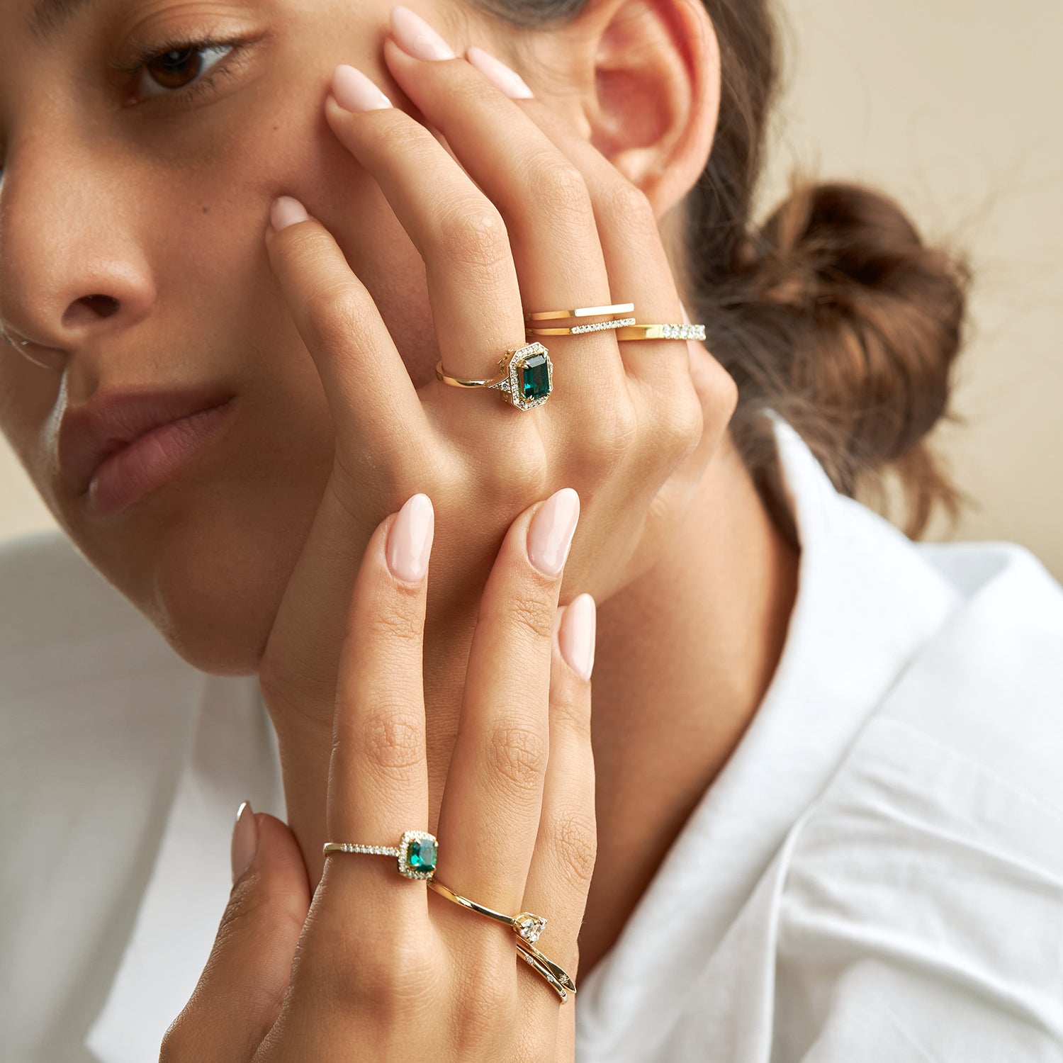 Katerina Ring With Chatham Emerald