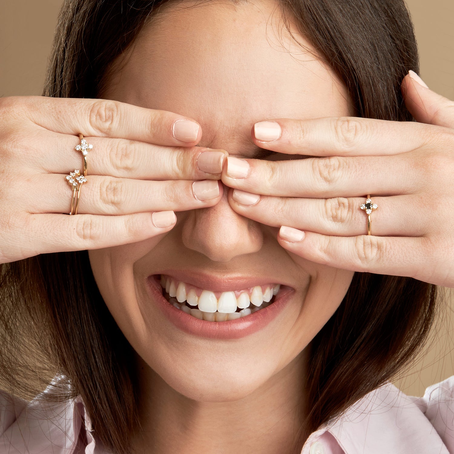 Eliana Gold Ring with Black & White Diamonds