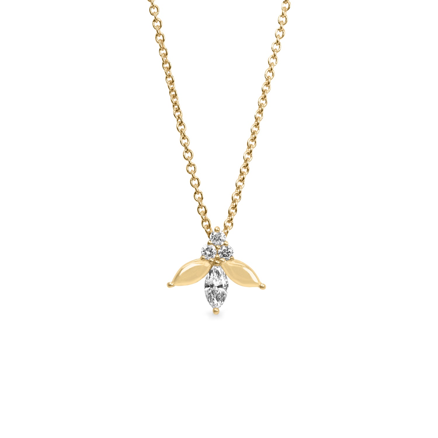 white marquise diamond gold necklace