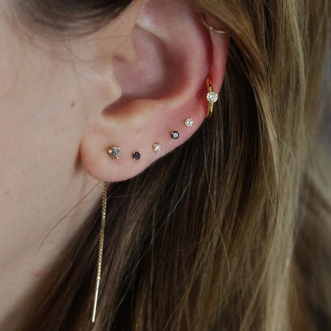 Martina Piercing Earring 2mm Black Diamond