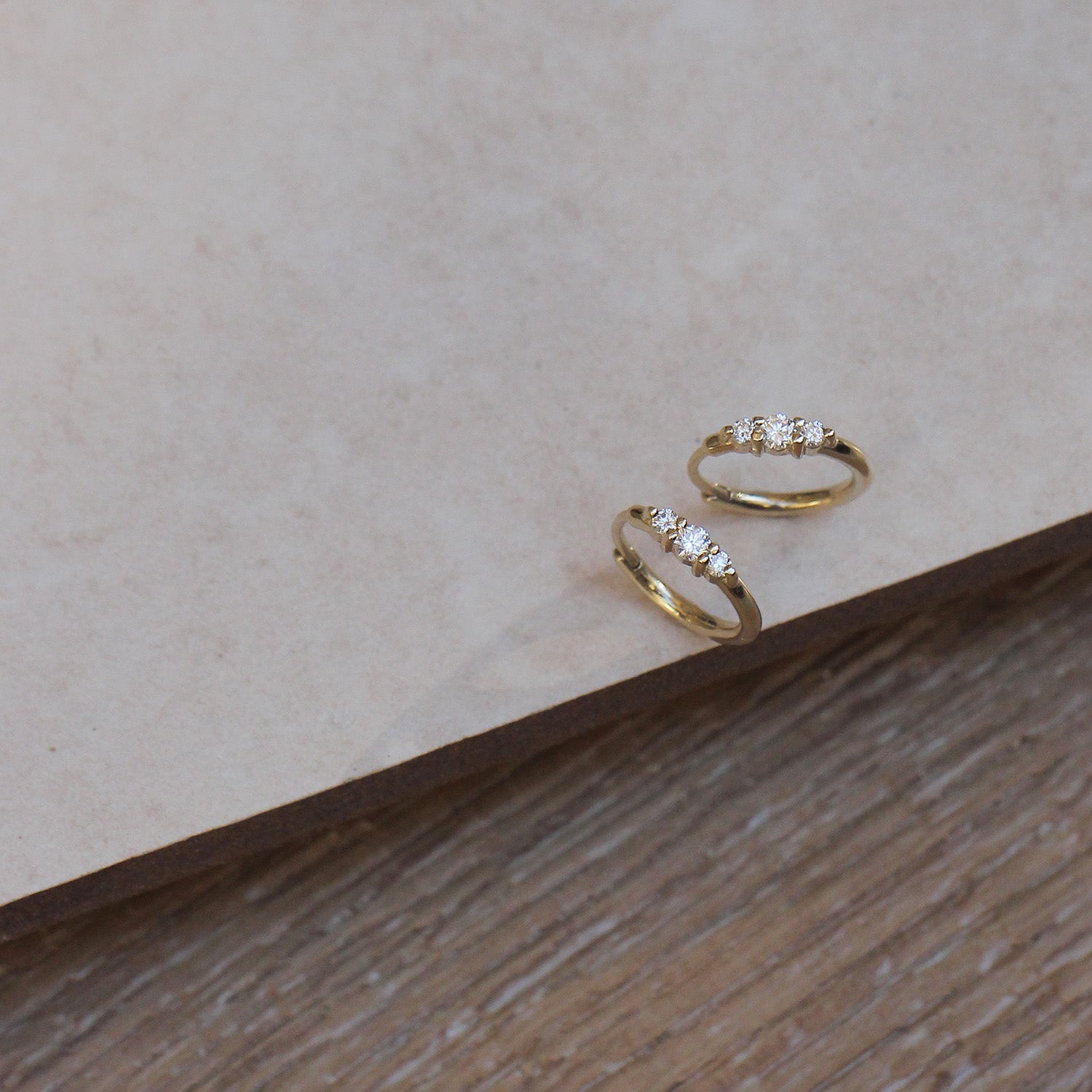 Audrey Hoop Earring with White Diamonds