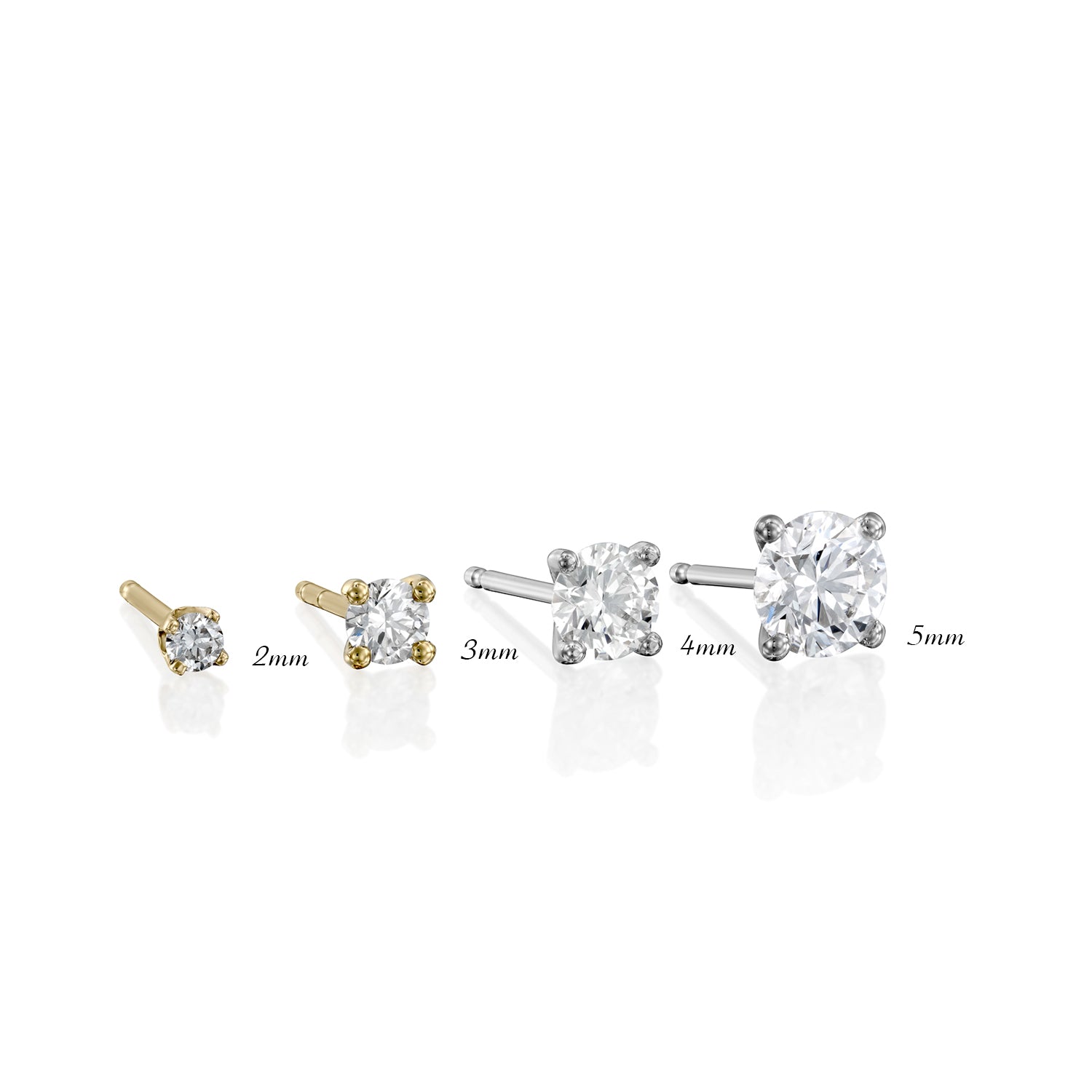 Martina Gold earring 4mm White Diamond