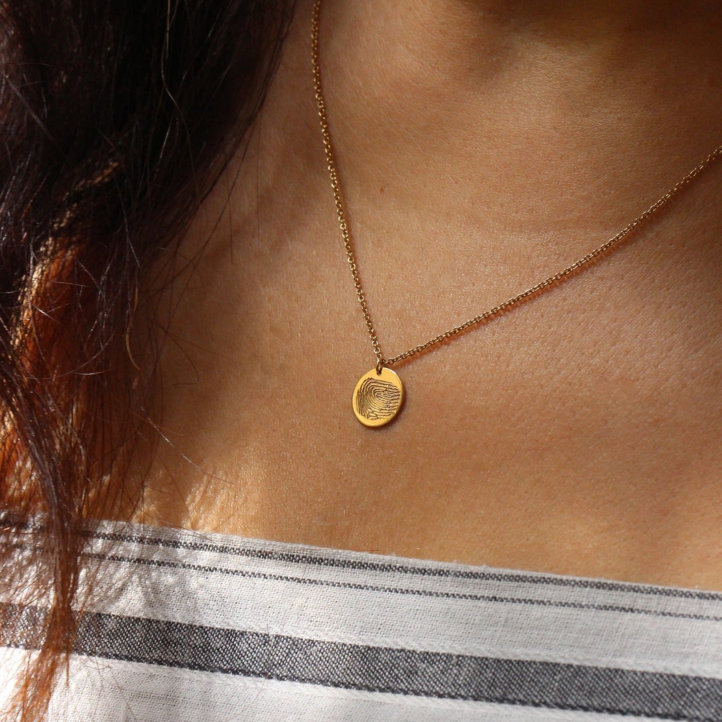 Chiara Gold Necklace With Fingerprint