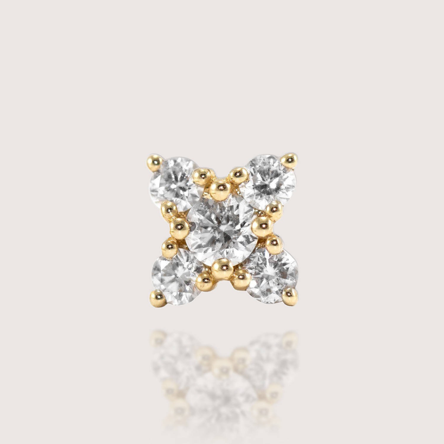 Eliana Gold Earring White Diamonds