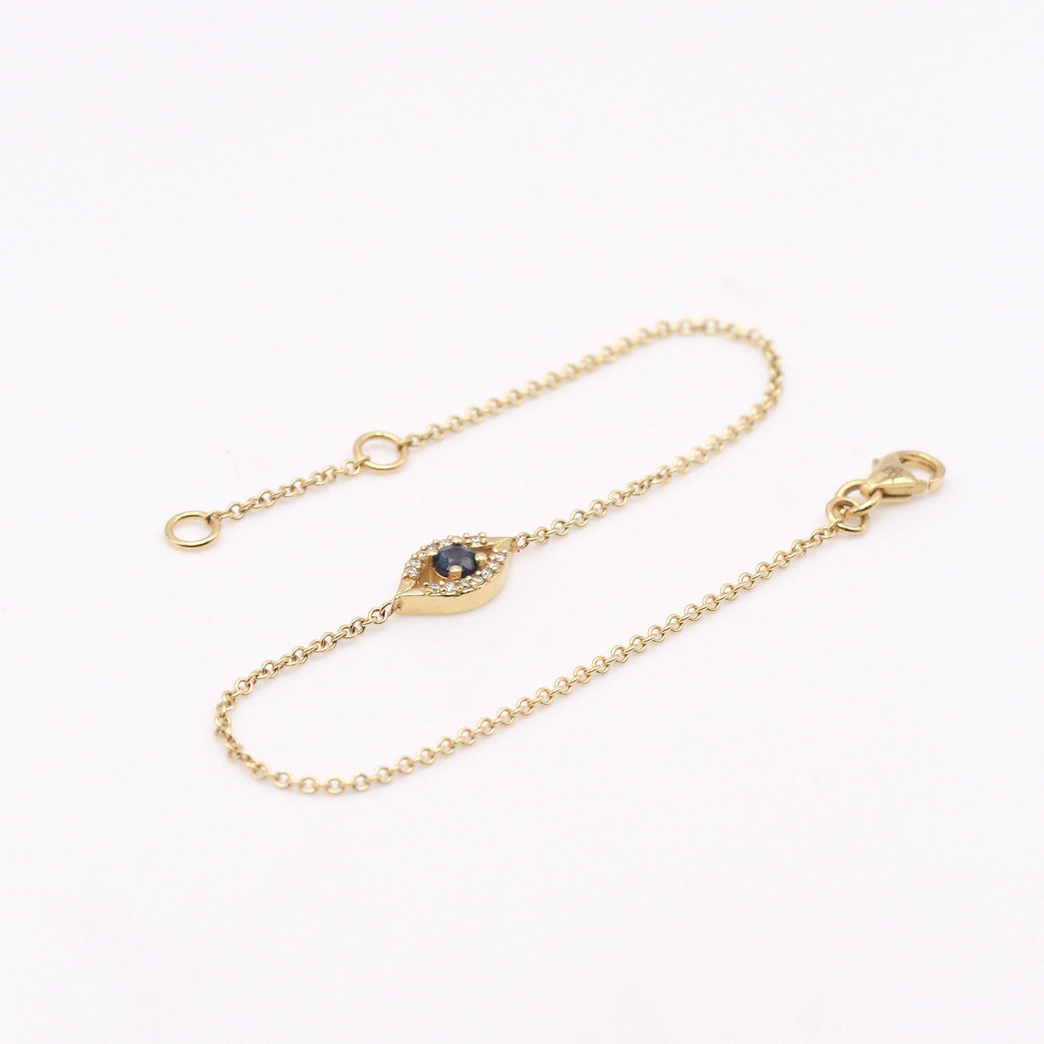 Evil Eye Gold Bracelet Sapphire and Diamonds