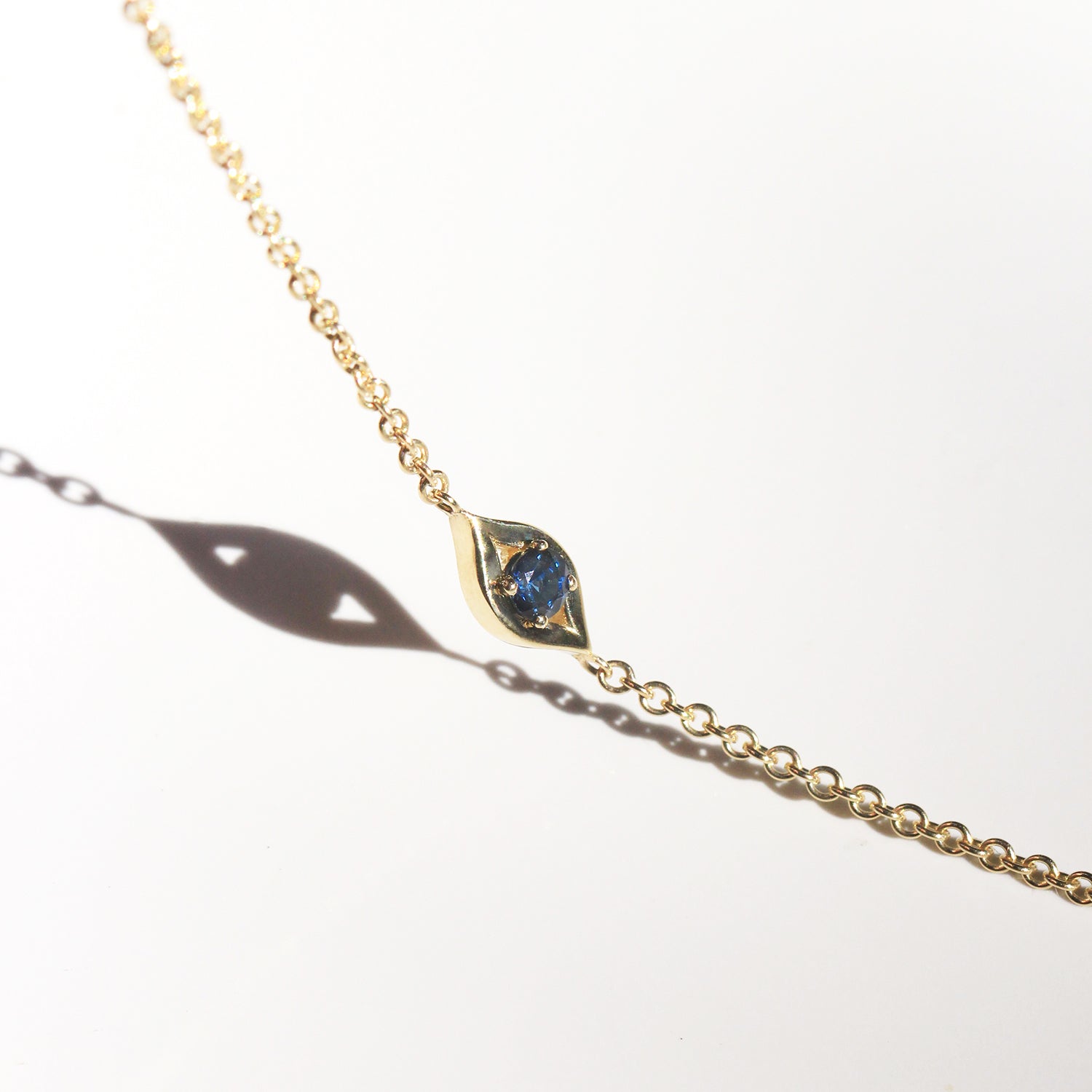 Evil Eye Gold Bracelet Sapphire