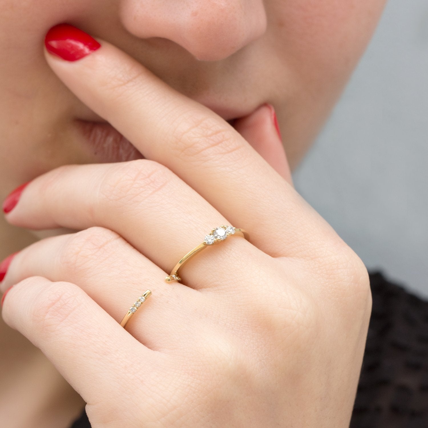 Audrey Gold Ring 3mm Diamond