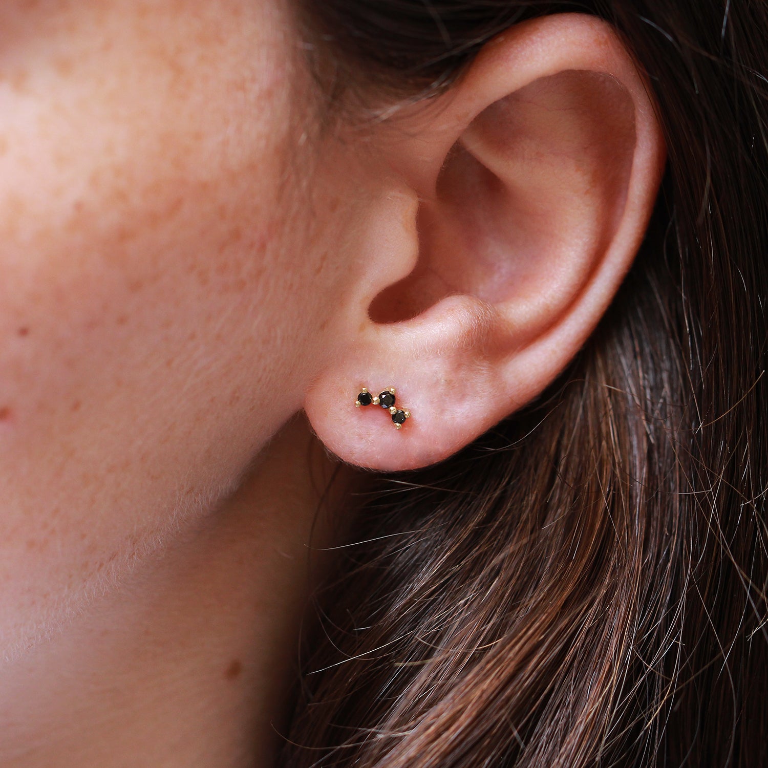 Frida Black Diamond Earring