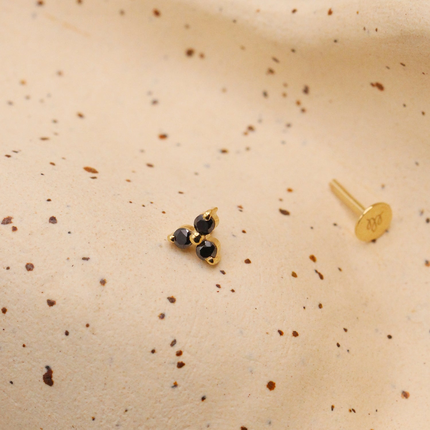 Grace Piercing Earring With Black Diamonds