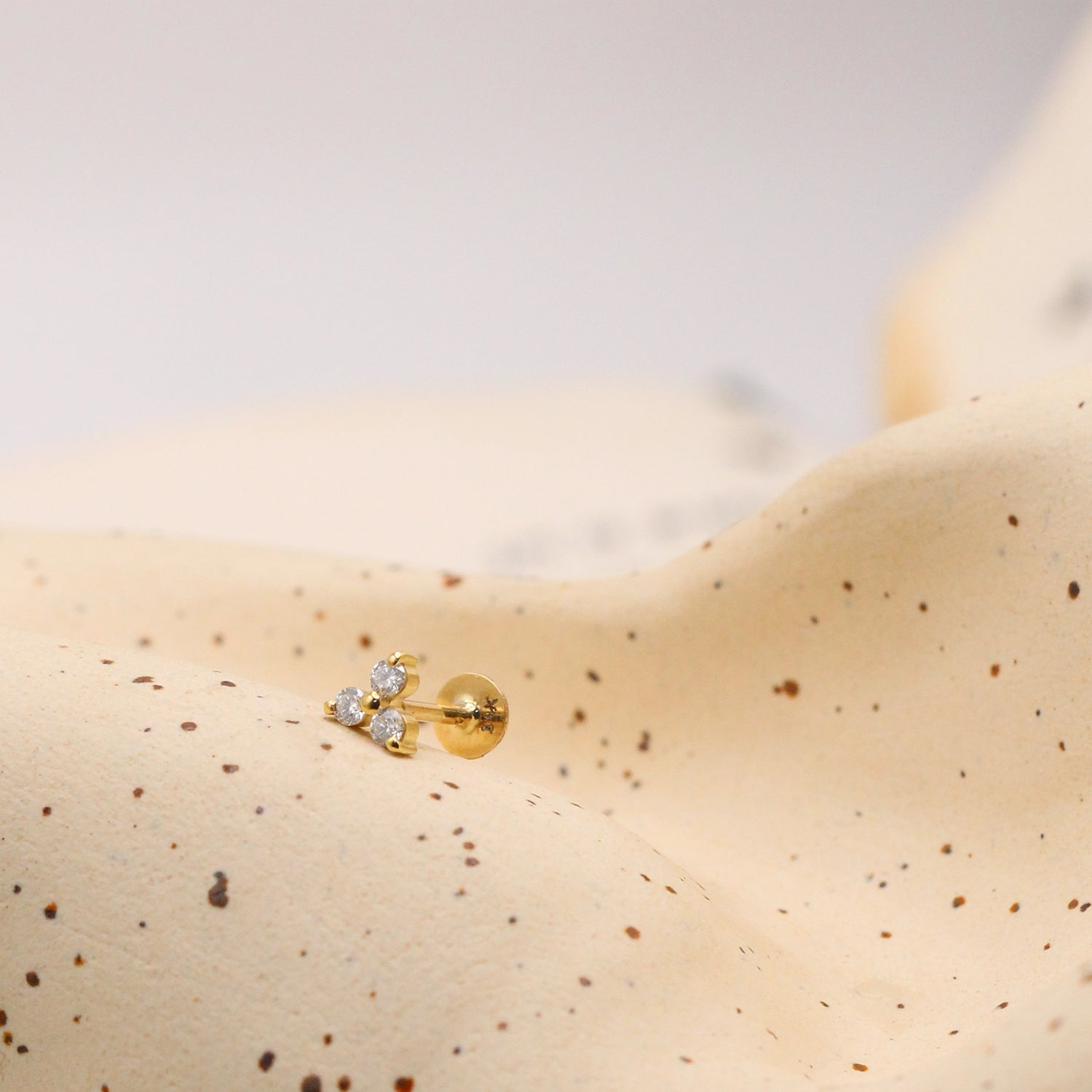 Grace Piercing Earring With White Diamonds