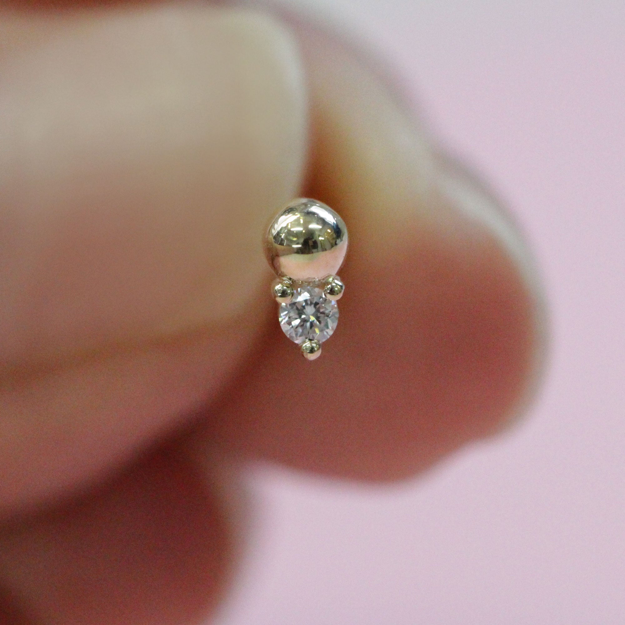 Marie Piercing Earring With White Diamond