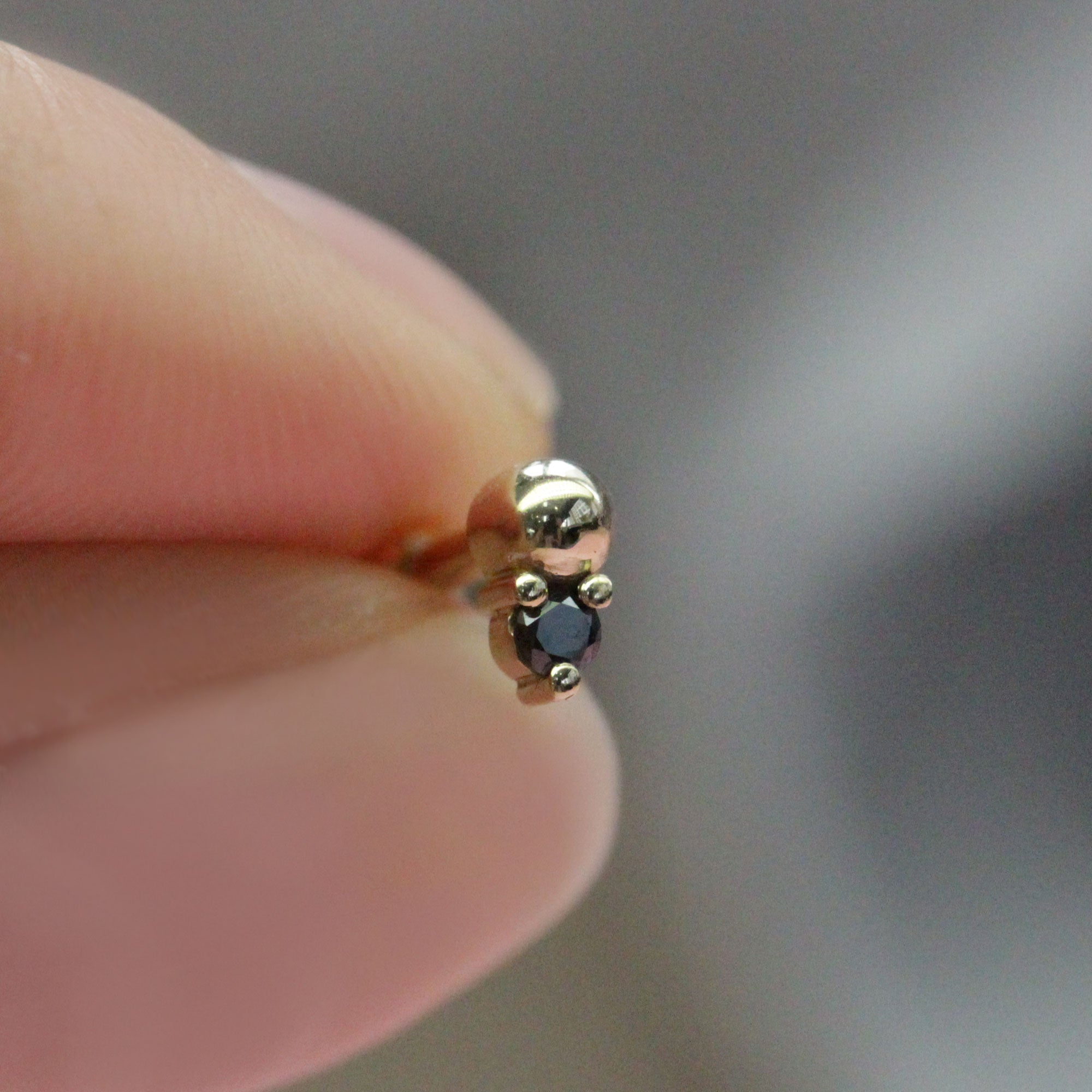 Marie Piercing Earring With Black Diamond