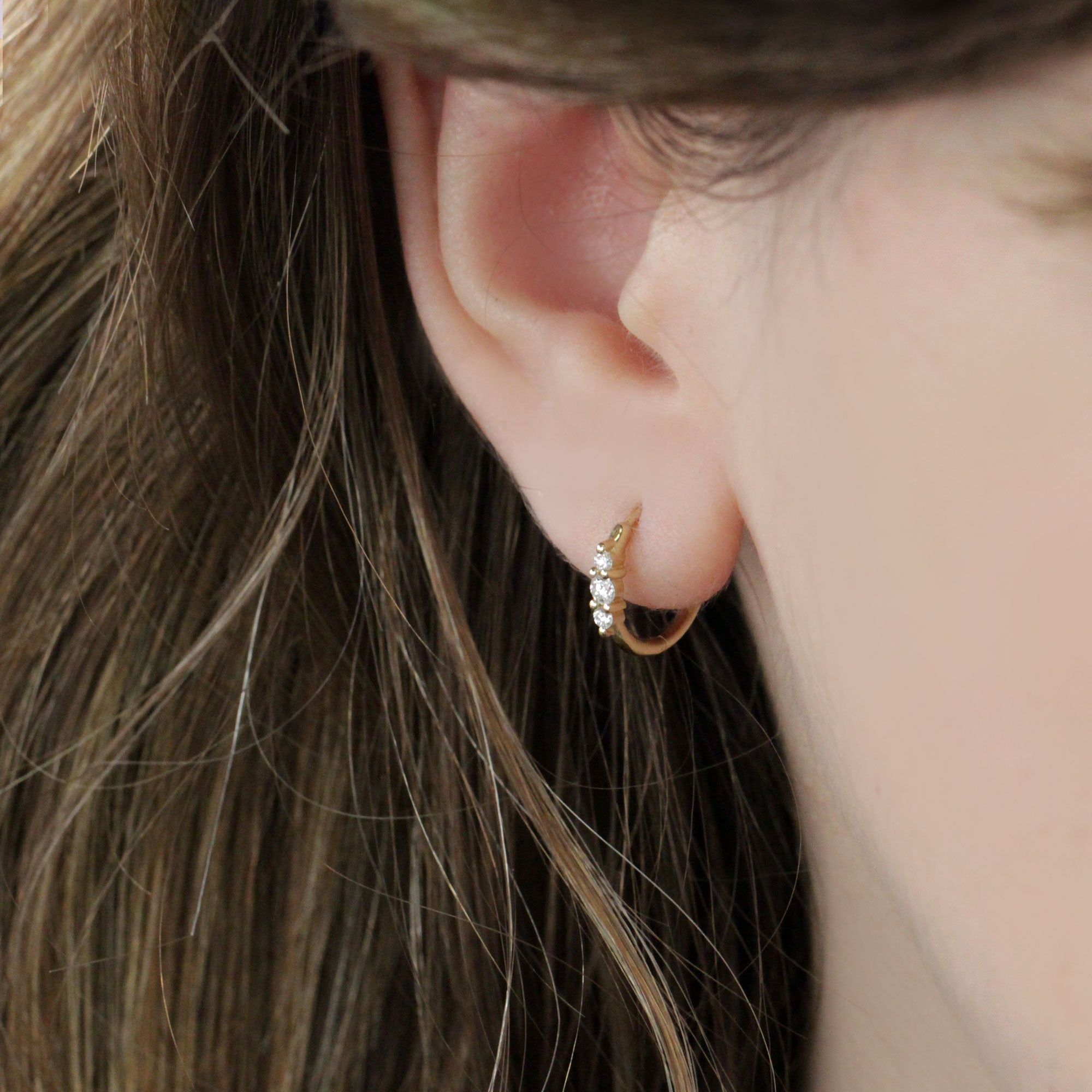 Audrey Hoop Earring with White Diamonds