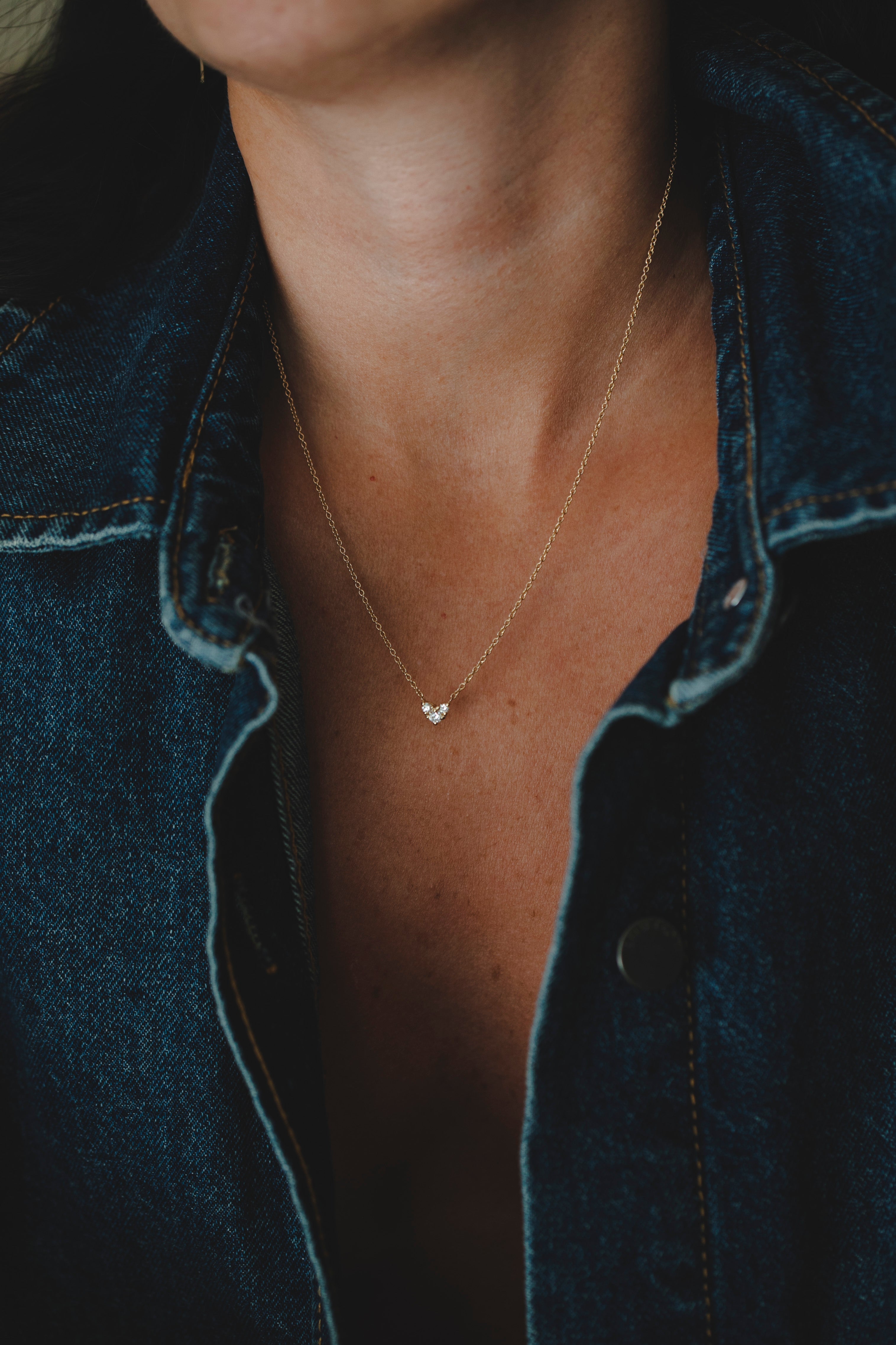 Tatiana Gold Necklace White Diamonds