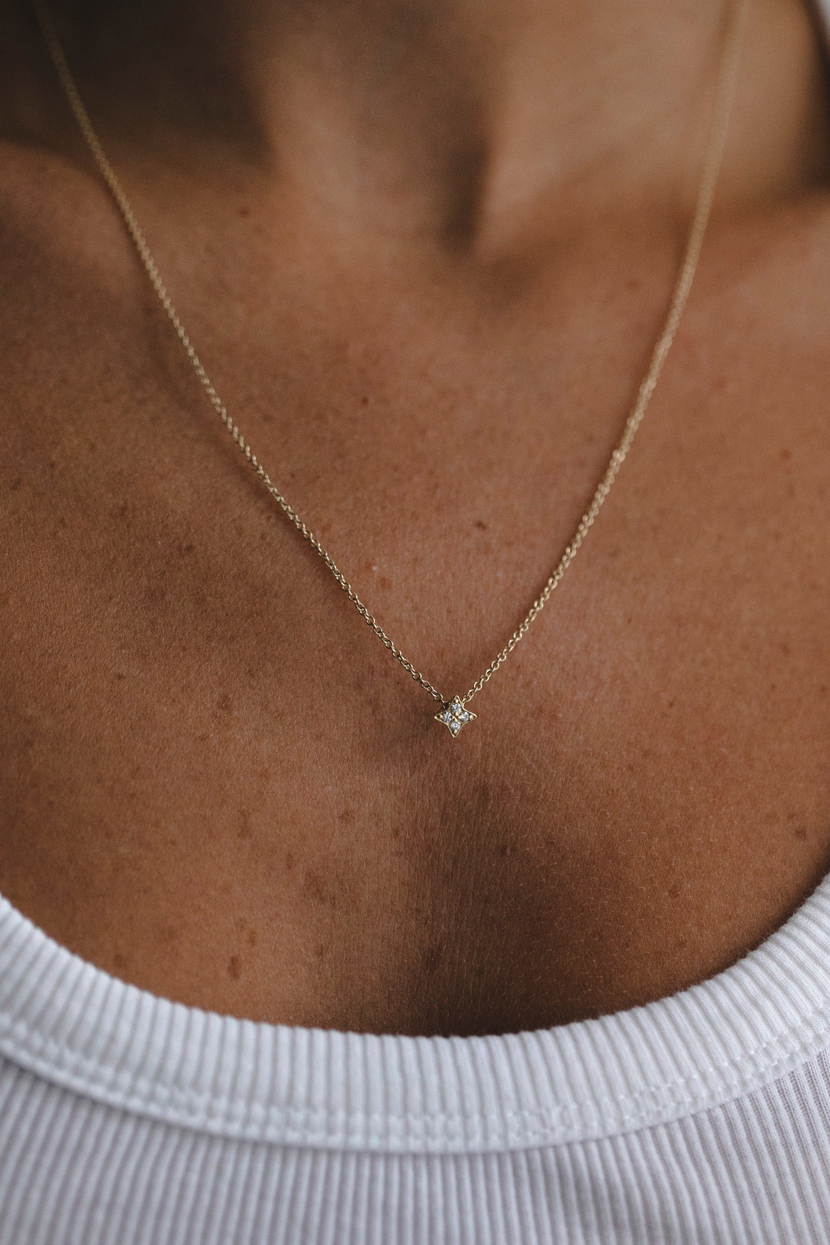 Saturn Necklace With White Diamonds