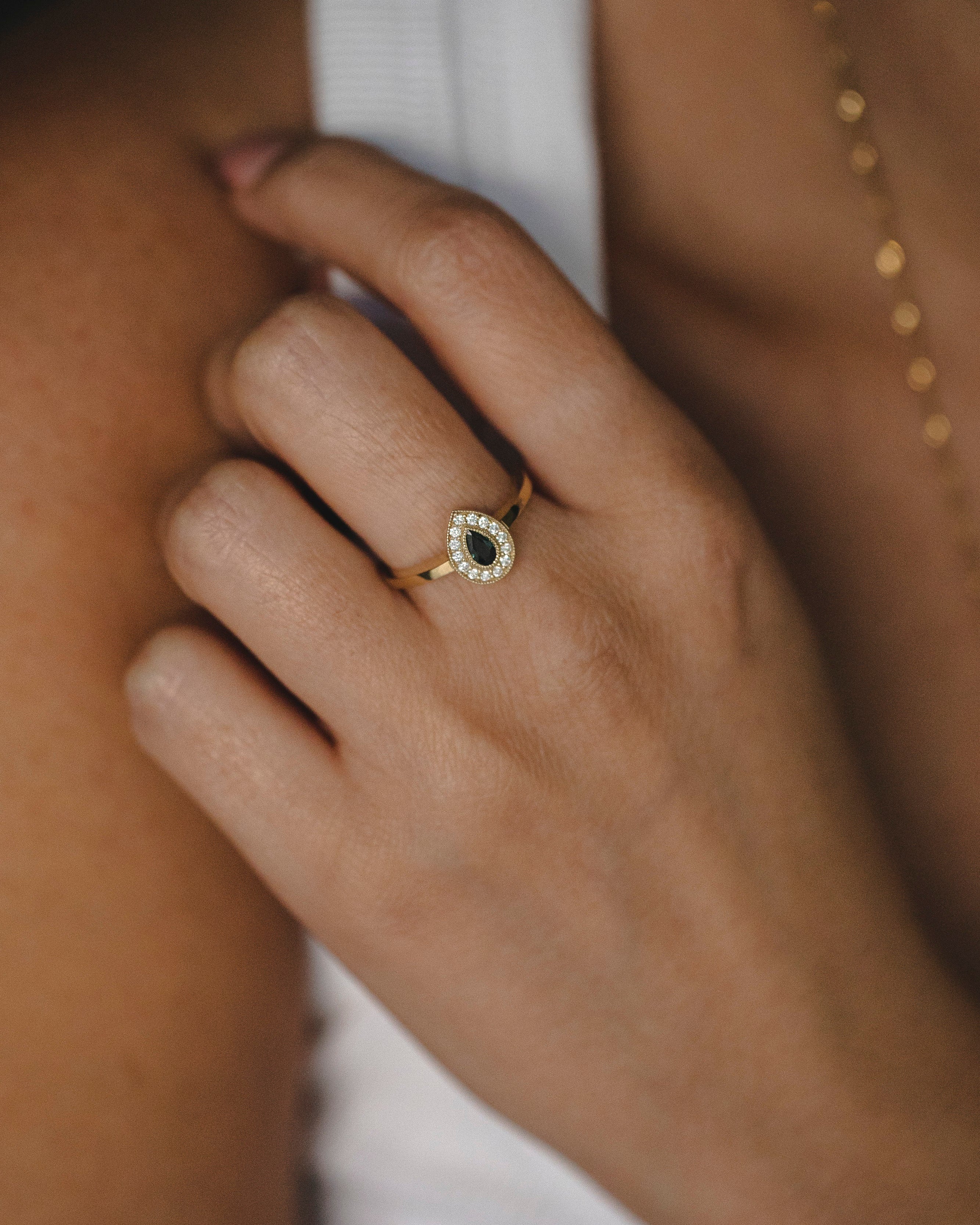 Luna Gold Ring Black Diamond