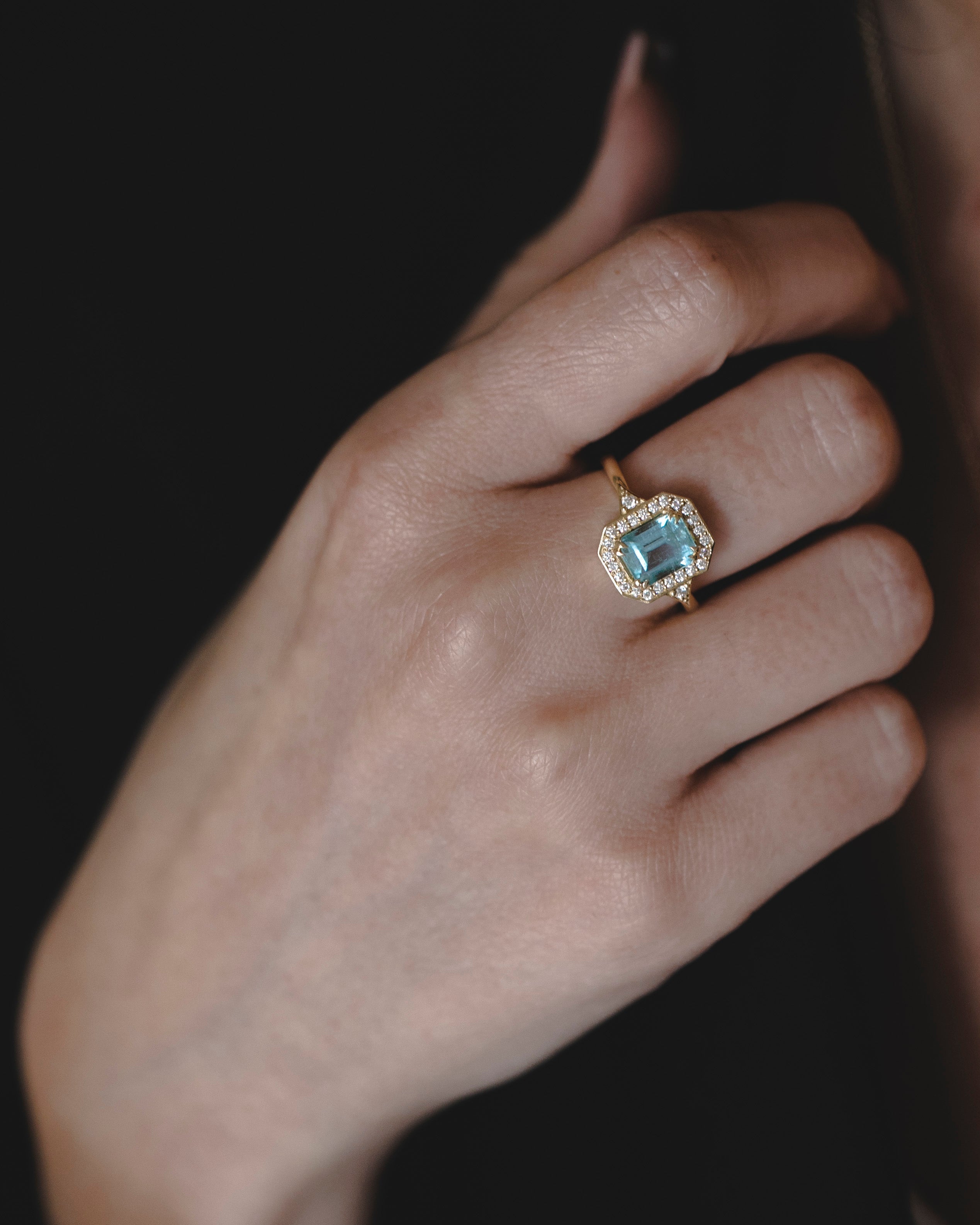 Katerina Gold Ring With Aquamarine