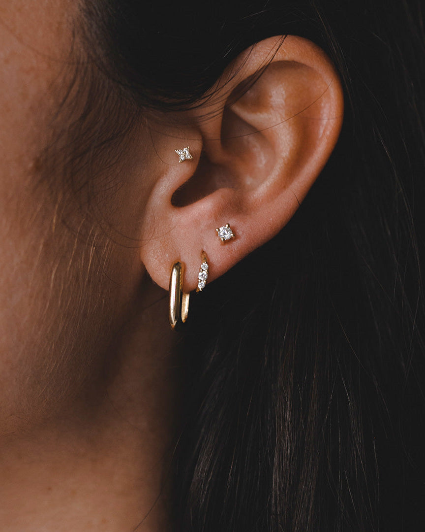 Martina Piercing Earring 3mm white diamond