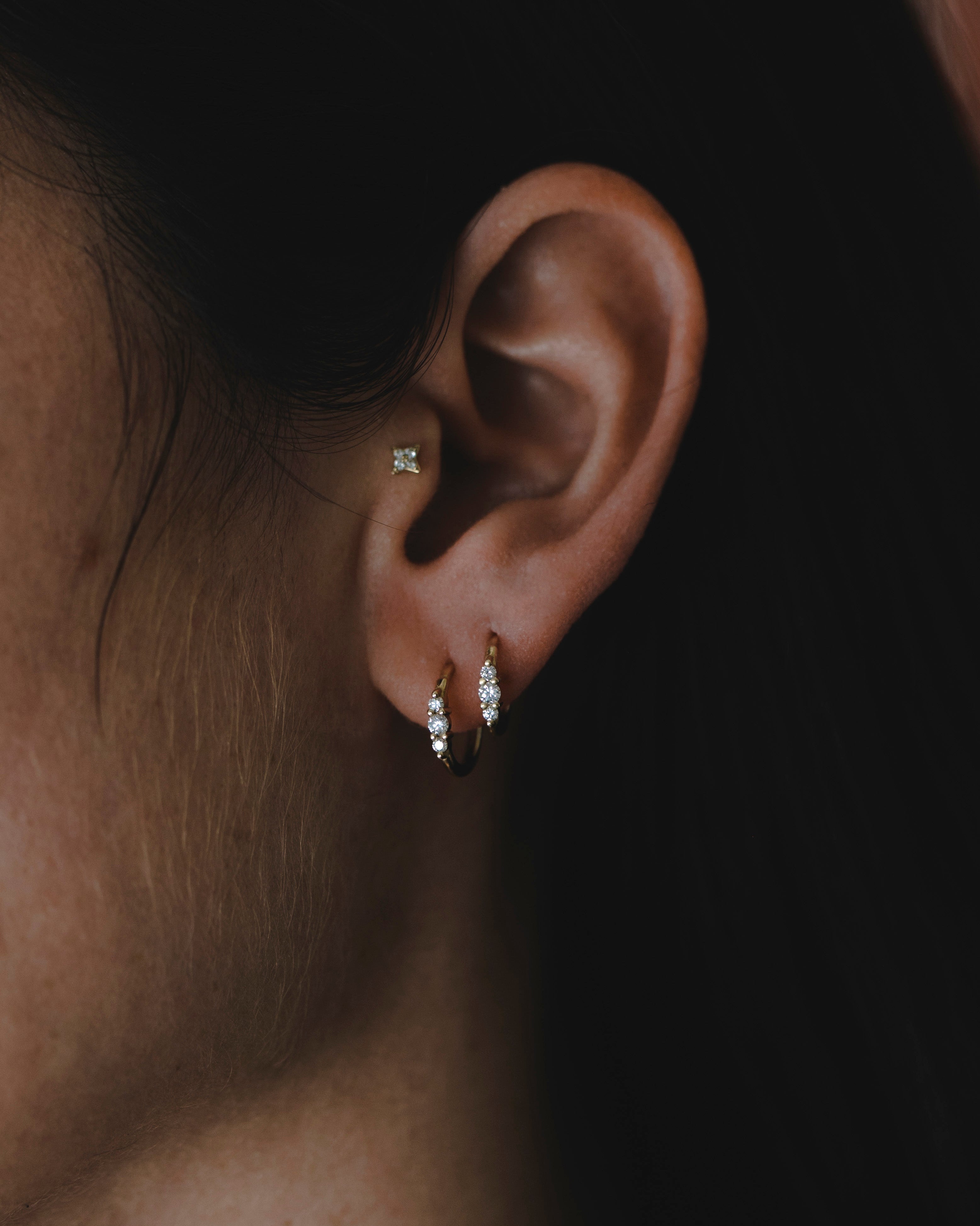 Audrey Medium Hoop White Diamonds