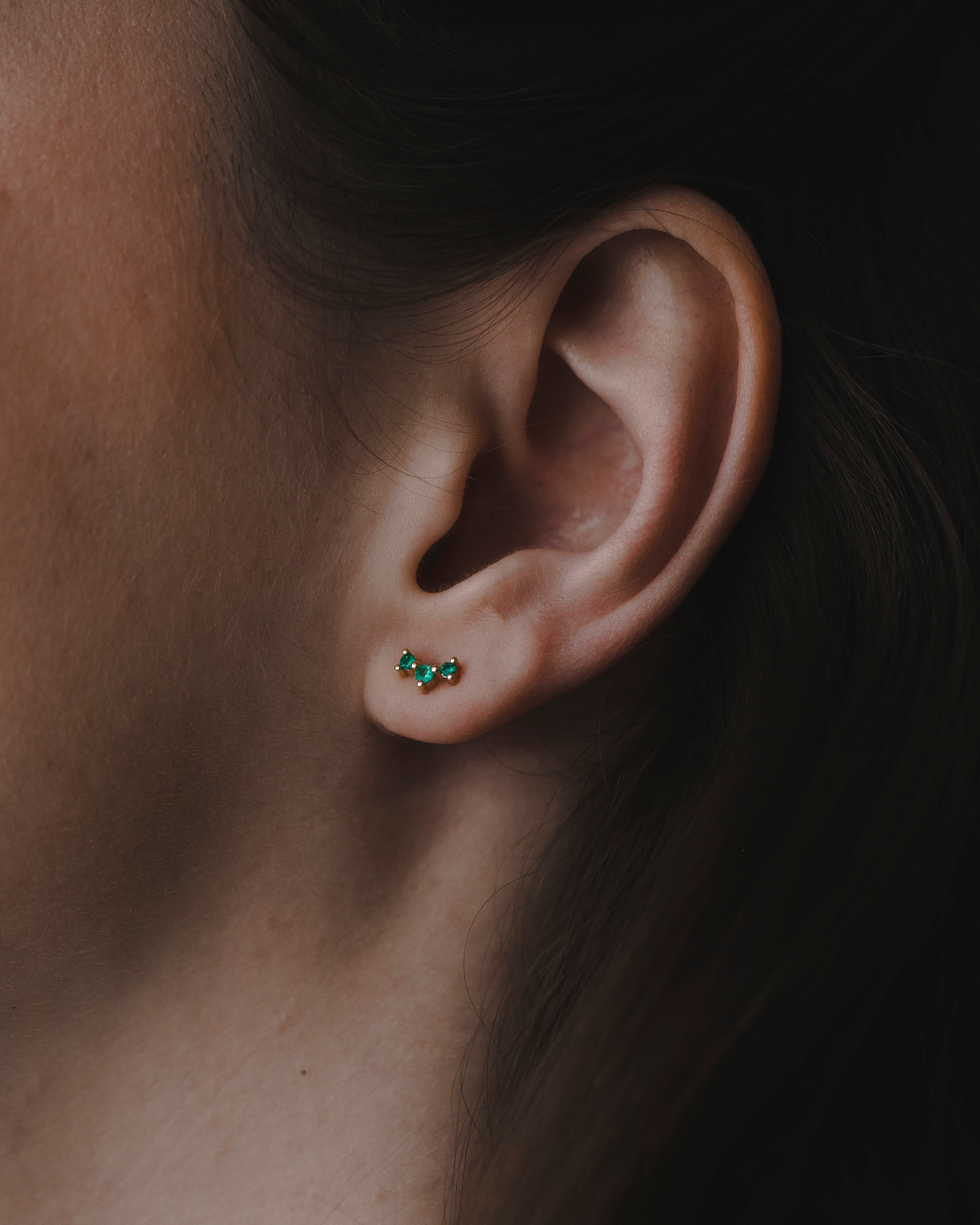 Frida Emerald Gold Earring