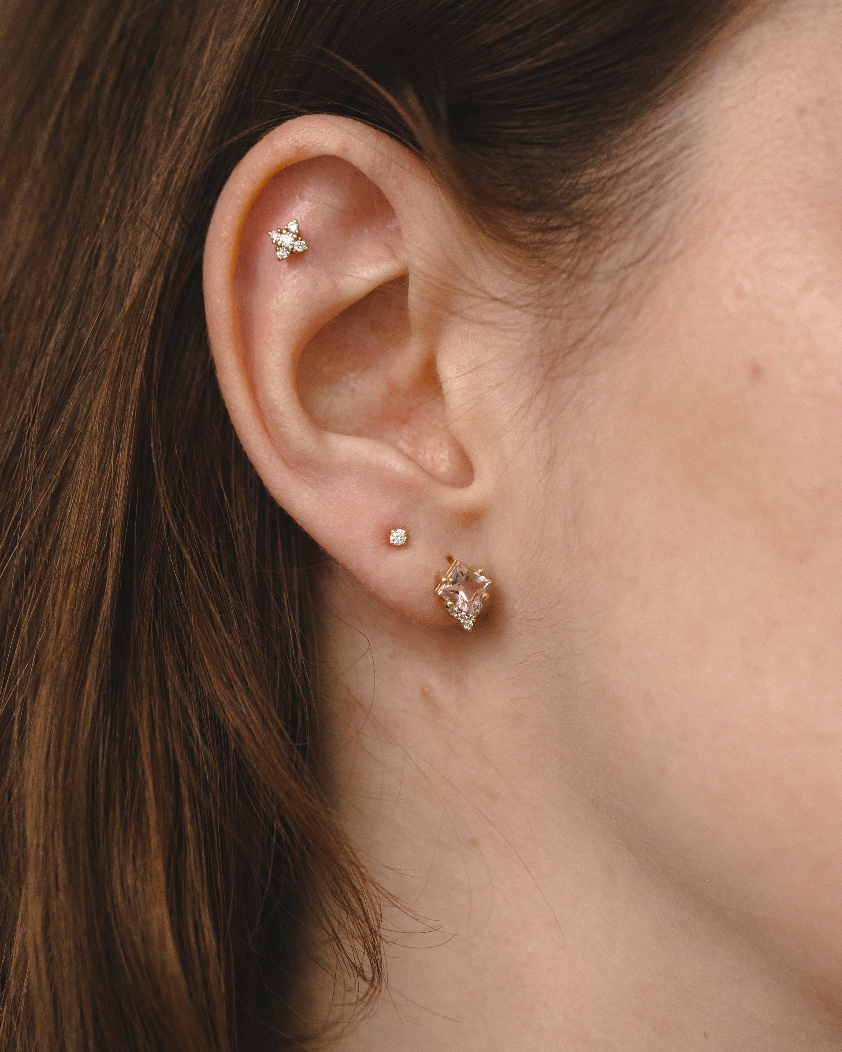 Juliette Earring With Diamonds and Morganite