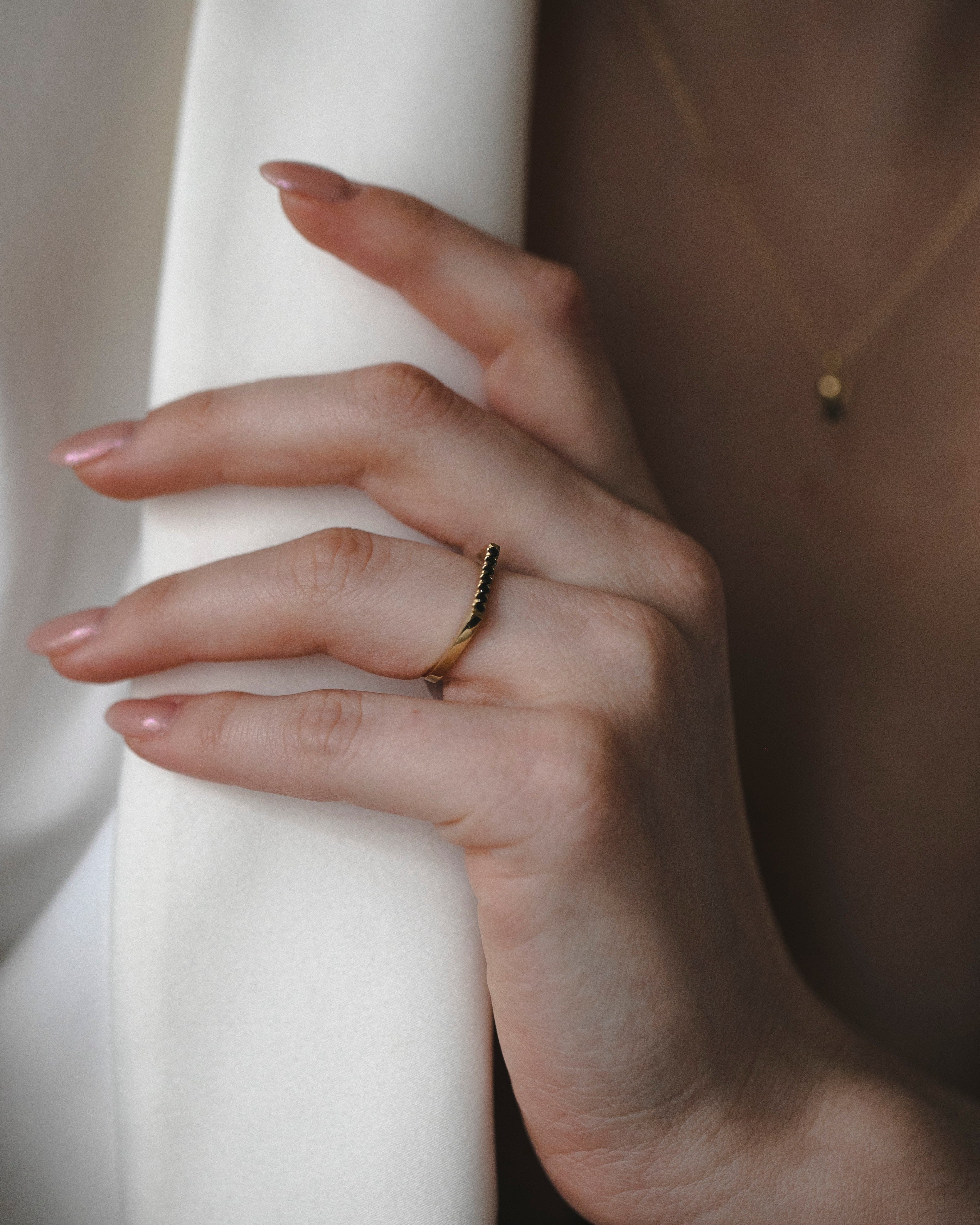 Carrie Gold Ring Black Diamonds