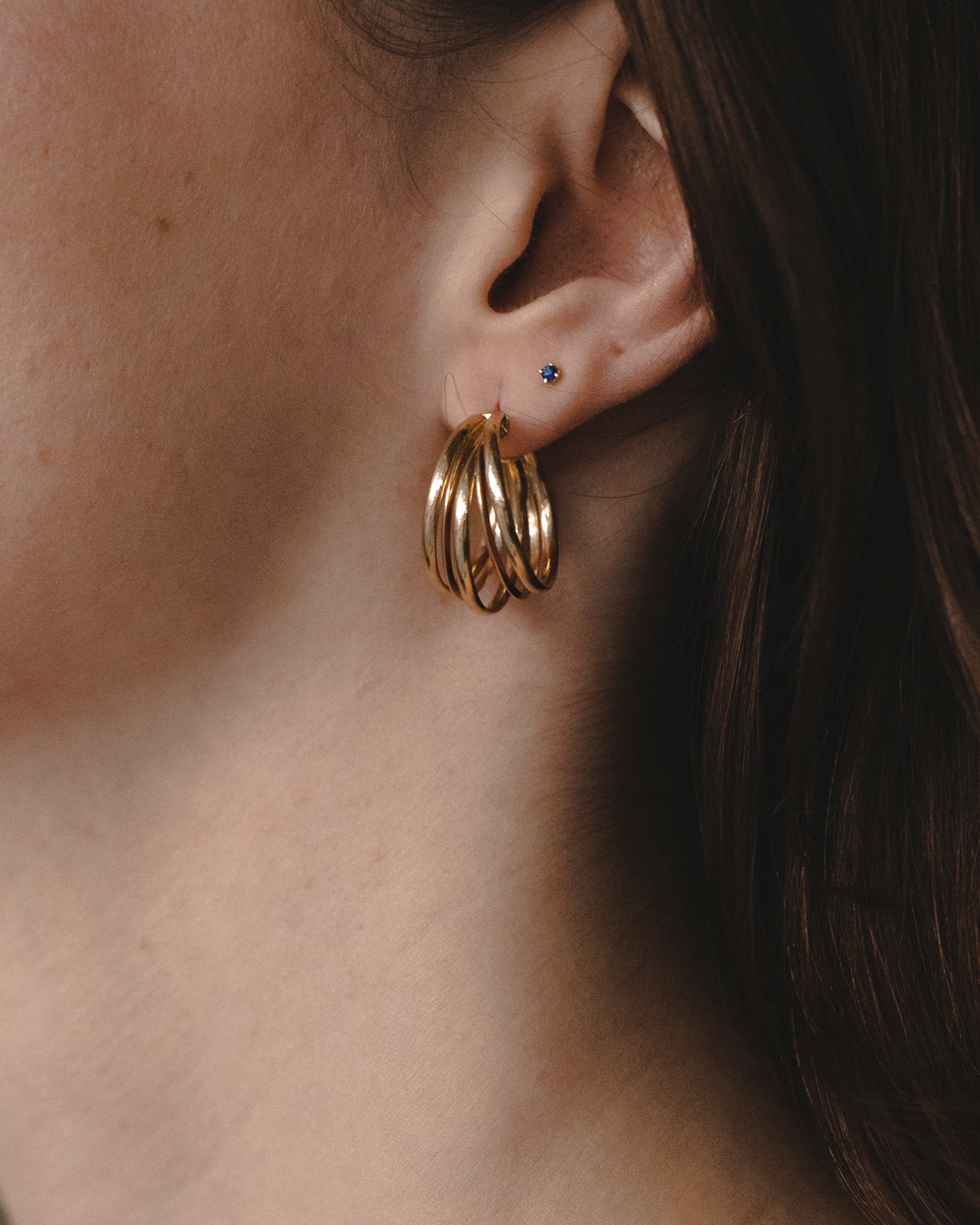 Martina Gold Earring 2mm Sapphire