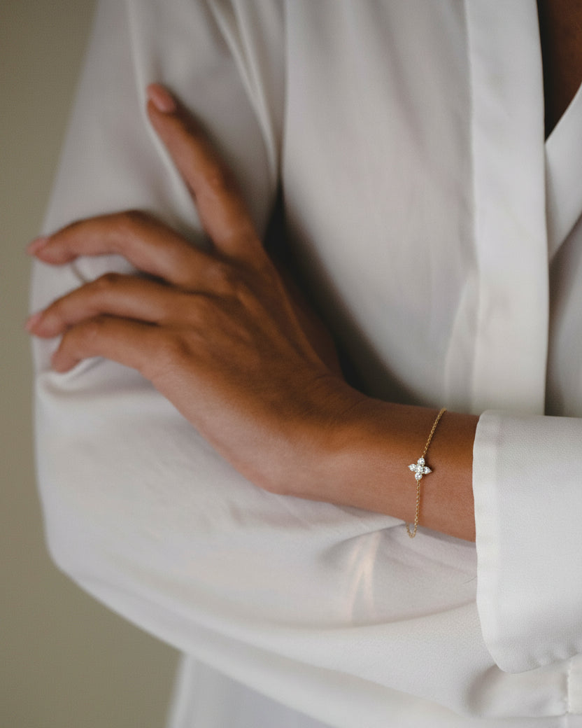 Natalia Gold Bracelet White Diamonds