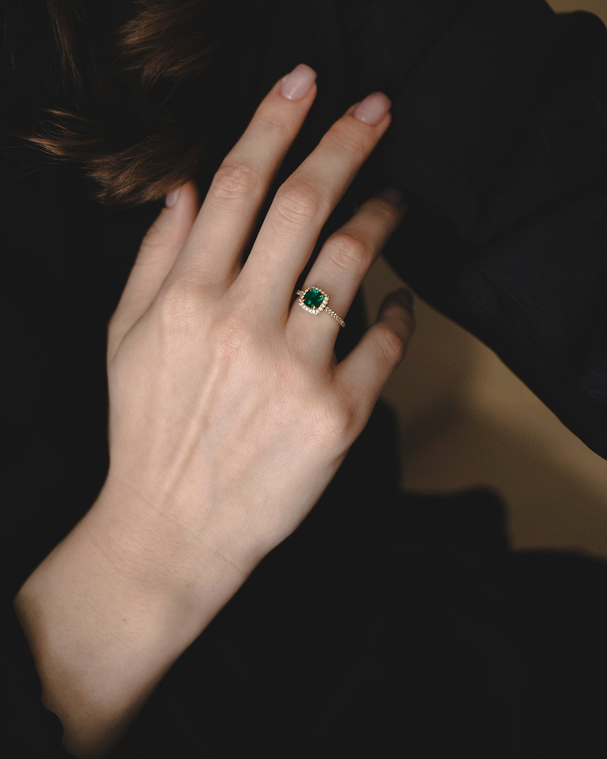 Rachel Ring With Emerald and Diamonds