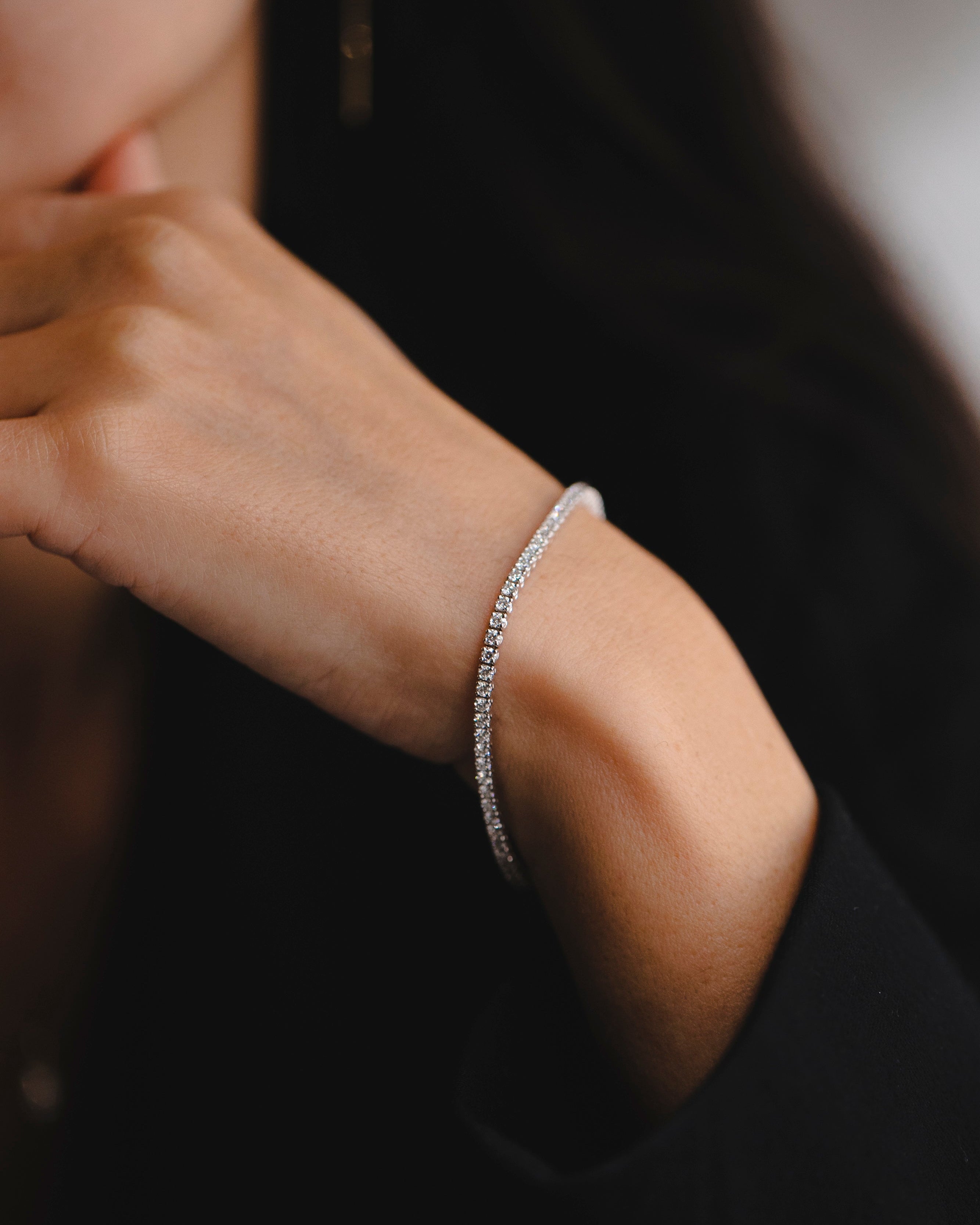 Tennis bracelet white diamonds