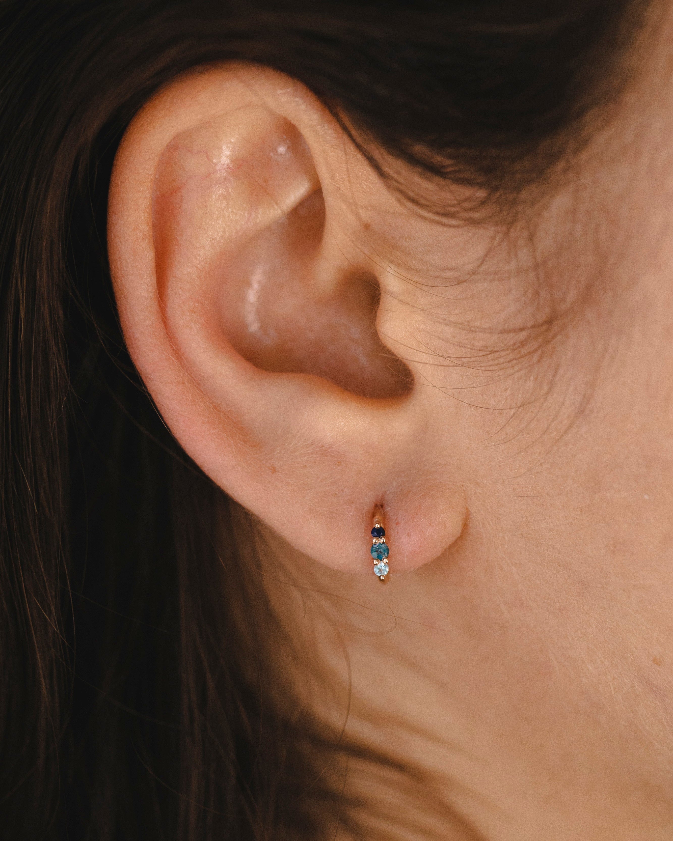 Audrey Mini Hoop Earring blue rainbow