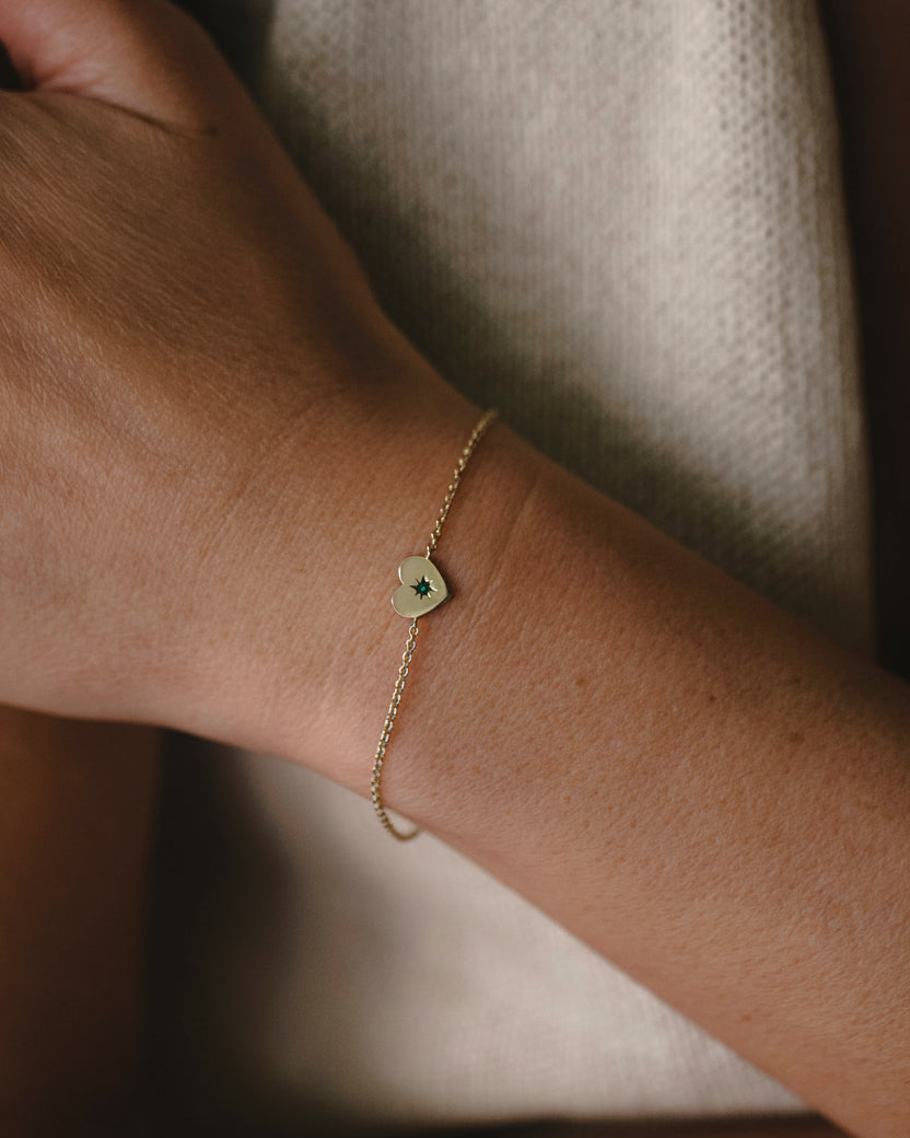 Heart Bracelet Emerald