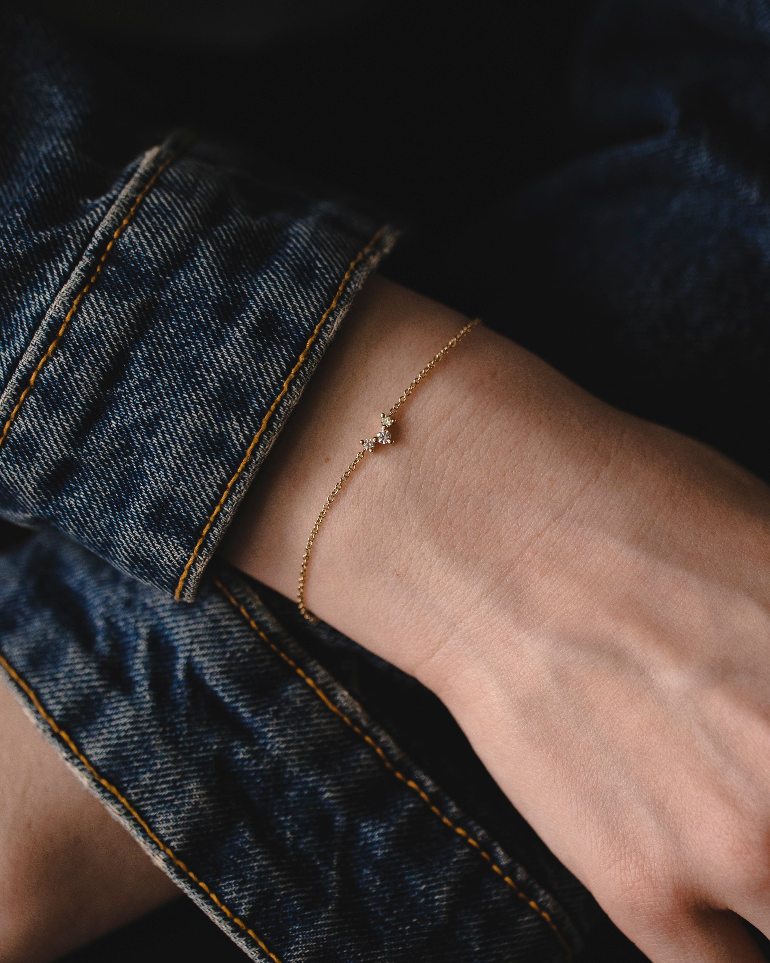 Frida and alex gold bracelet white diamonds