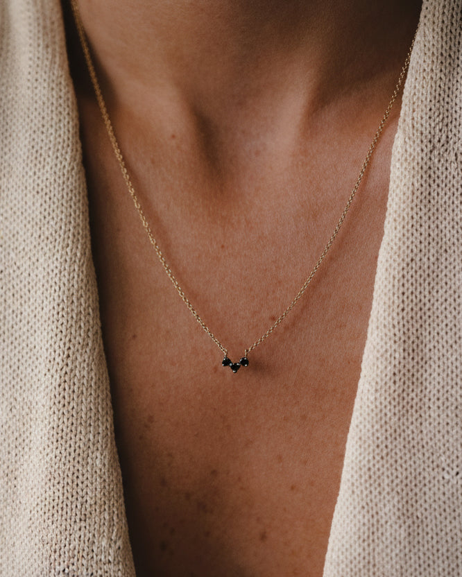 Frida Necklace with Black Diamonds