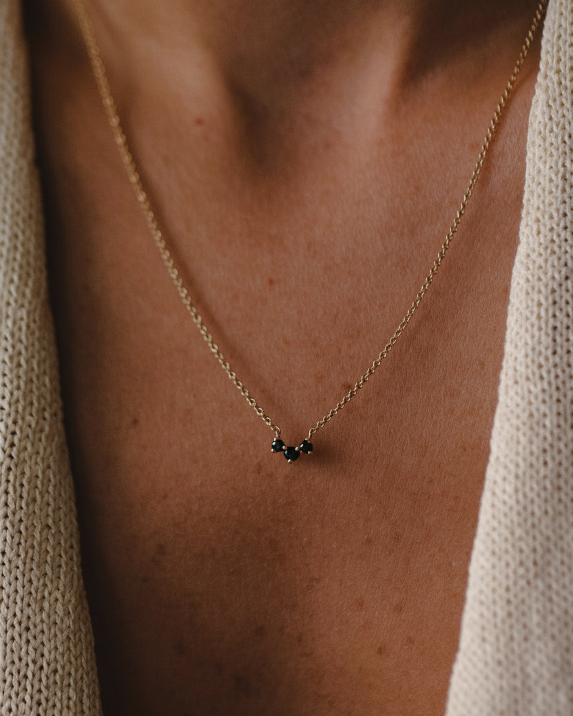Frida Necklace with Black Diamonds