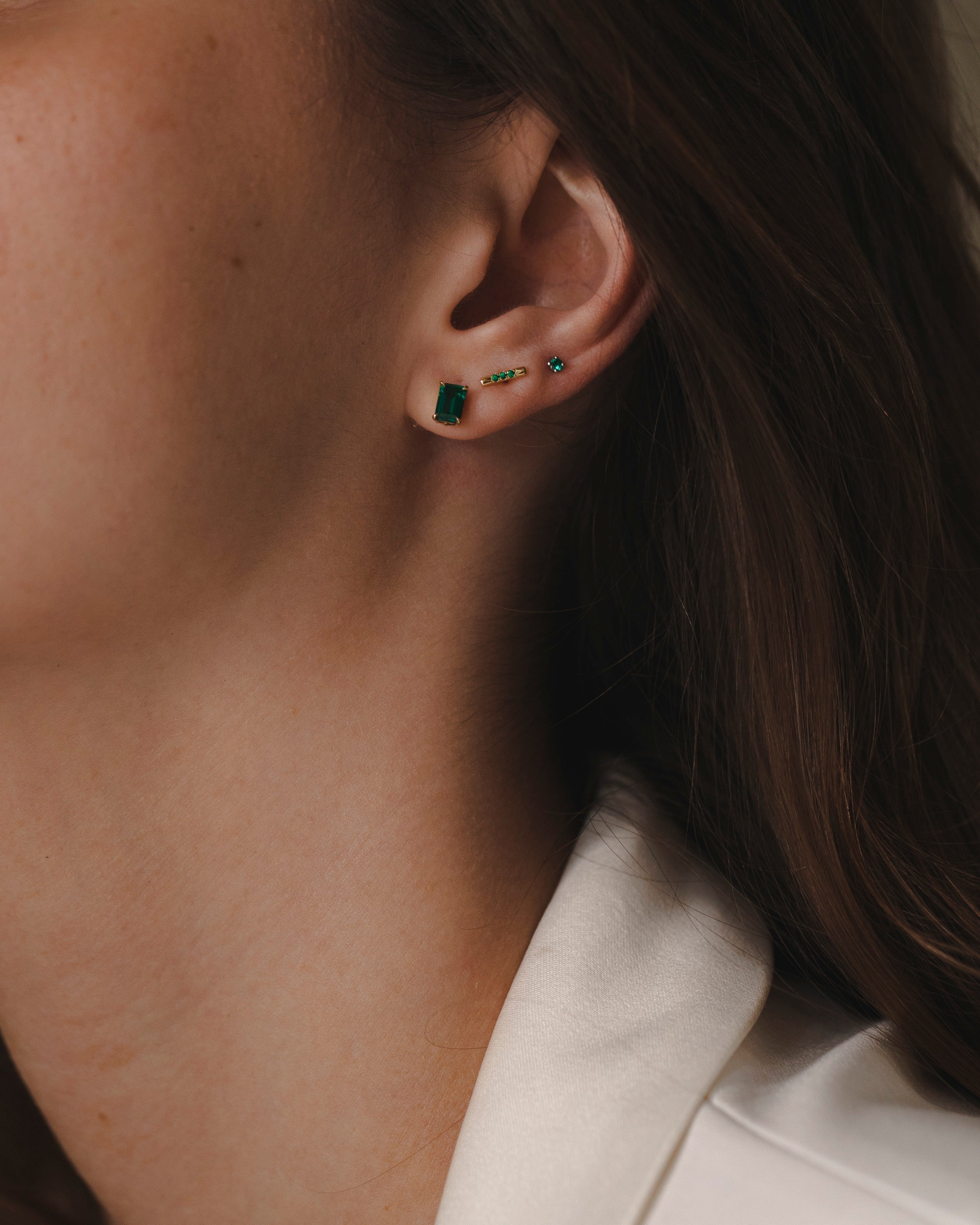 Valerie Piercing Earring Emerald
