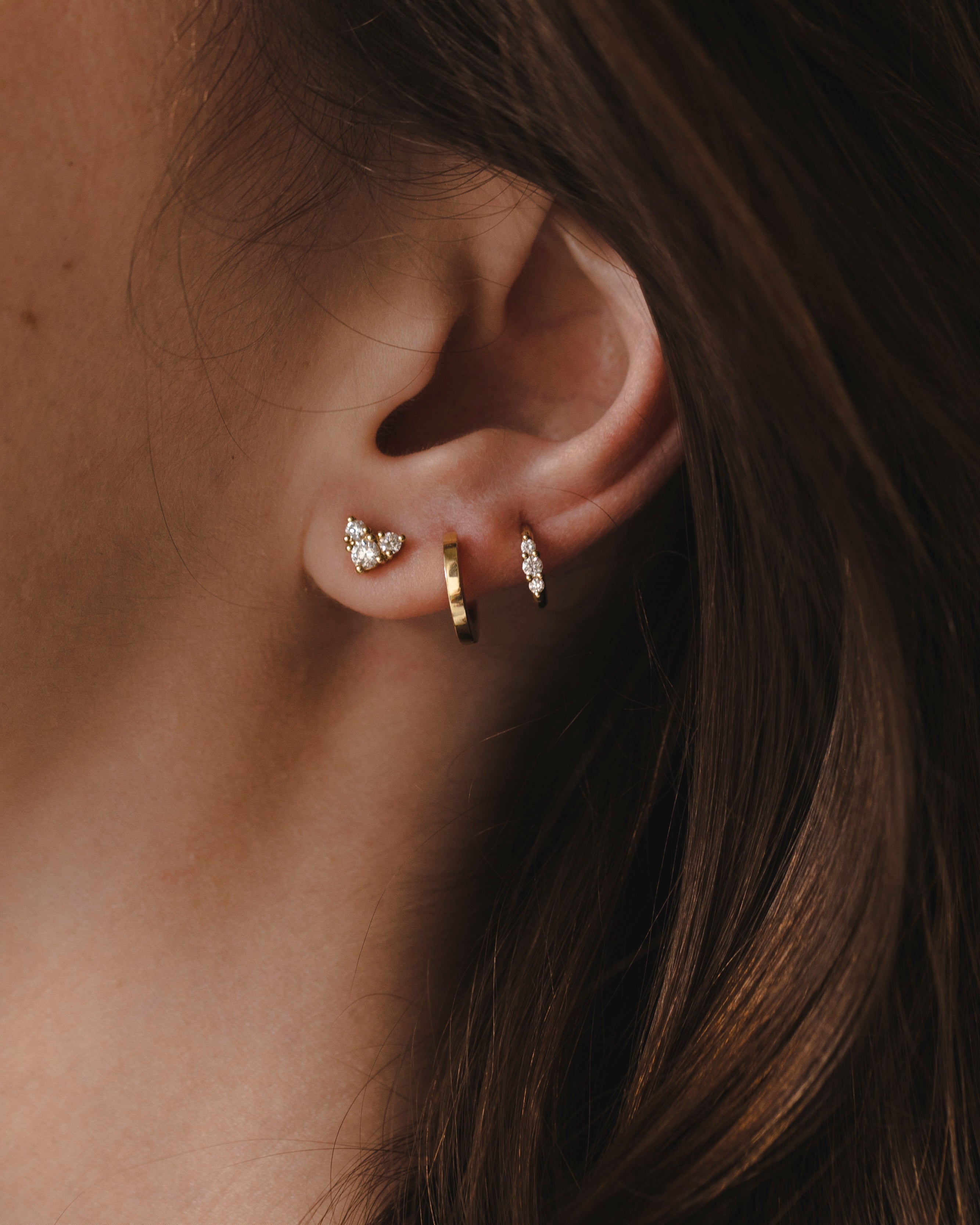 Audrey Mini Hoop Earring with White Diamonds