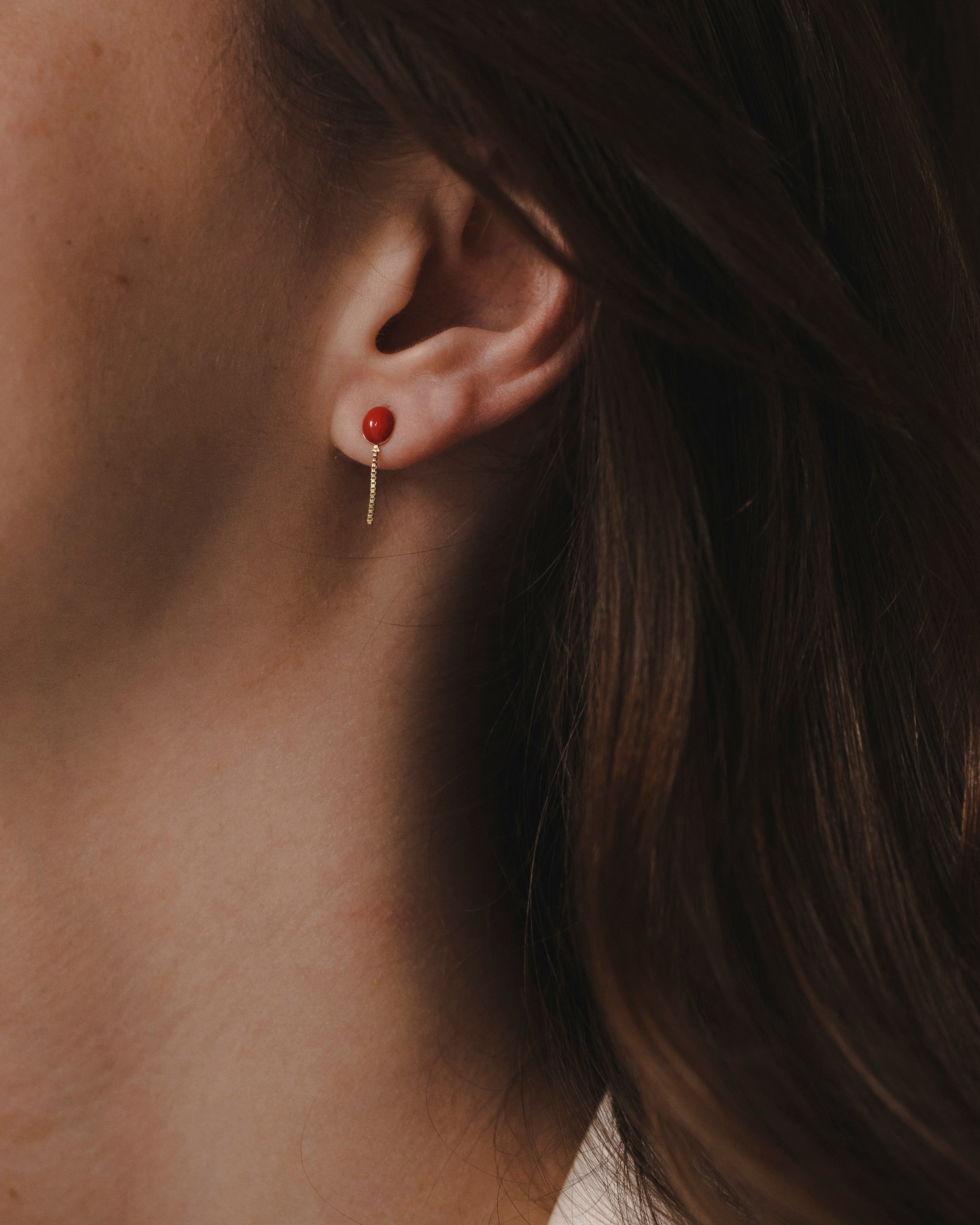 Red Balloon Gold Earring