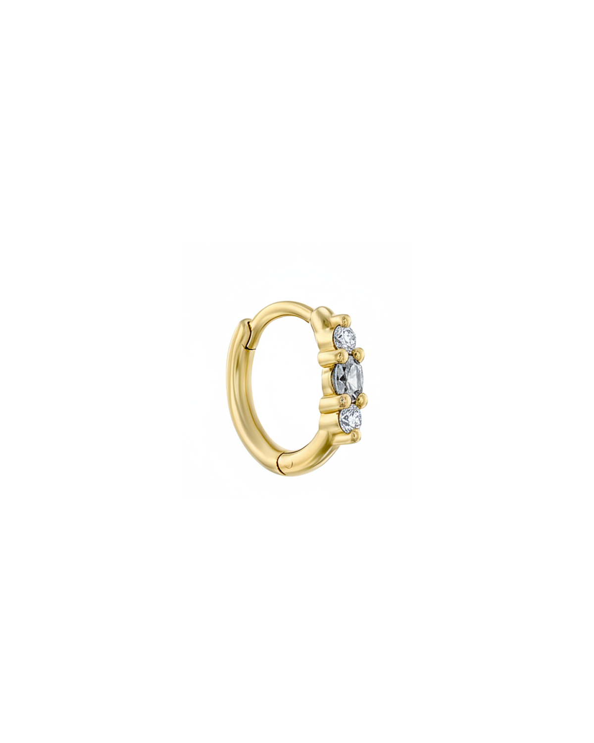 Audrey small Hoop With gray & White Diamonds
