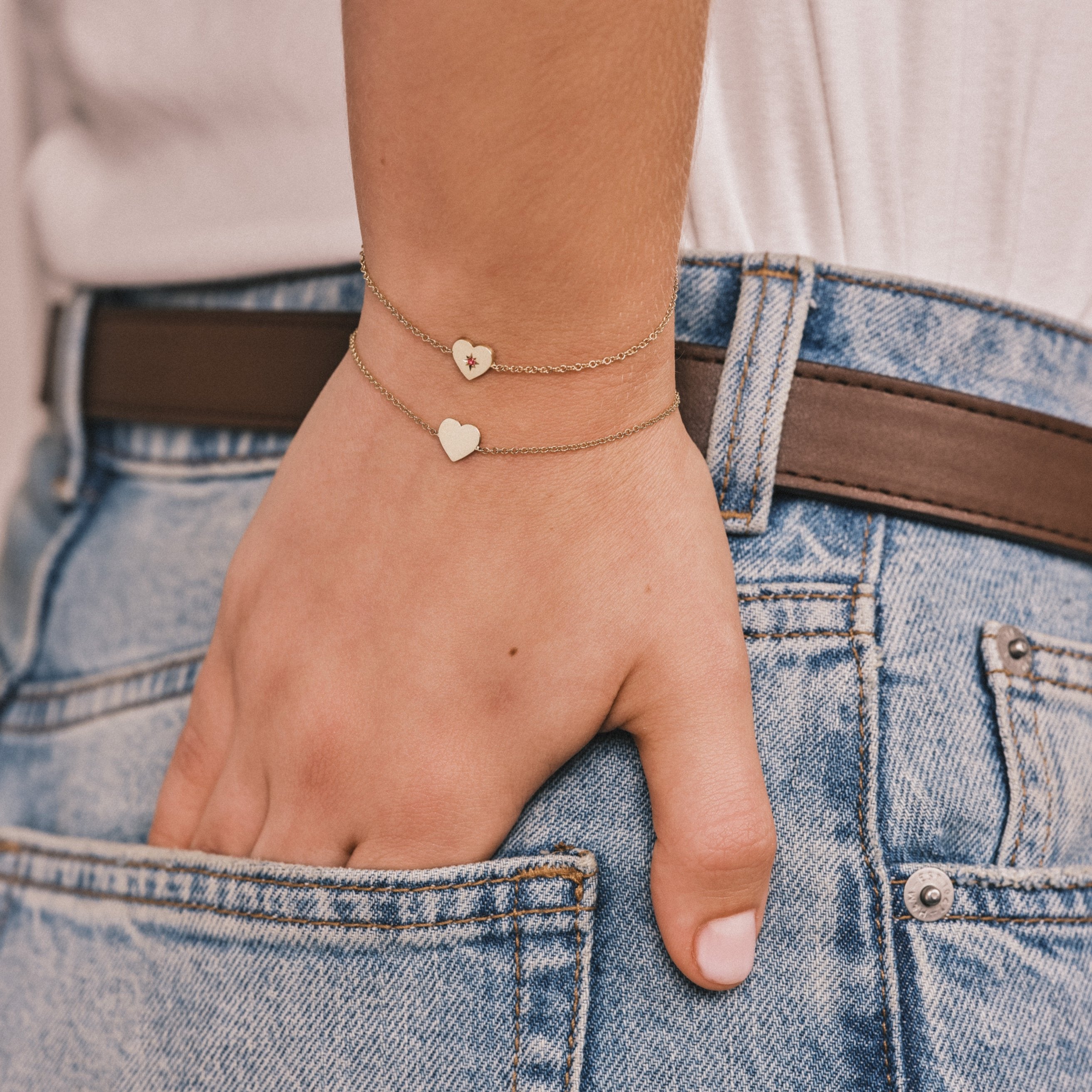 Heart Bracelet with stone