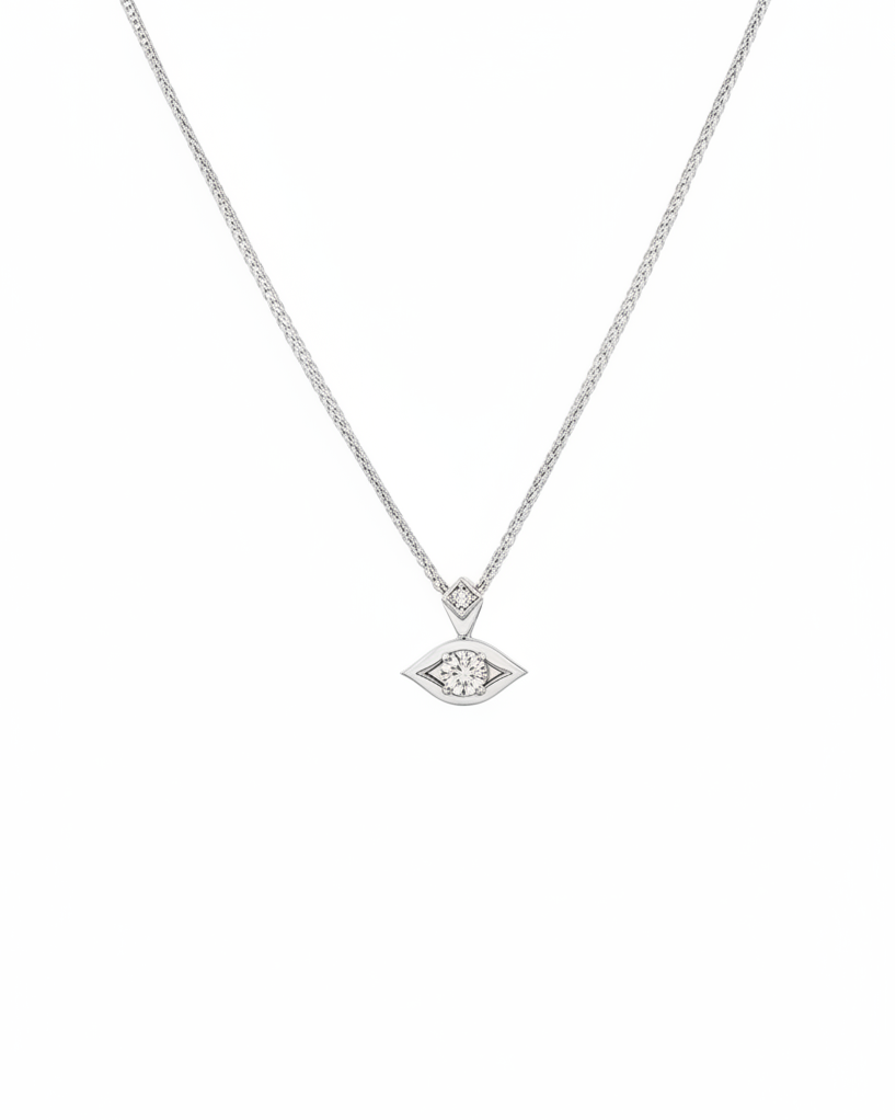 Evil Eye Gold Necklace Diamonds