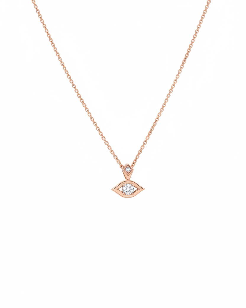 Evil Eye Gold Necklace Diamonds