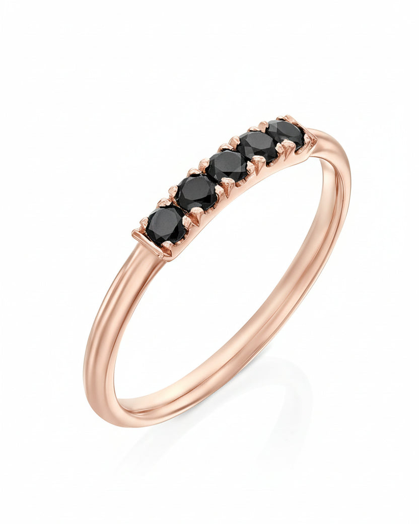 Candy Gold Ring Black Diamonds
